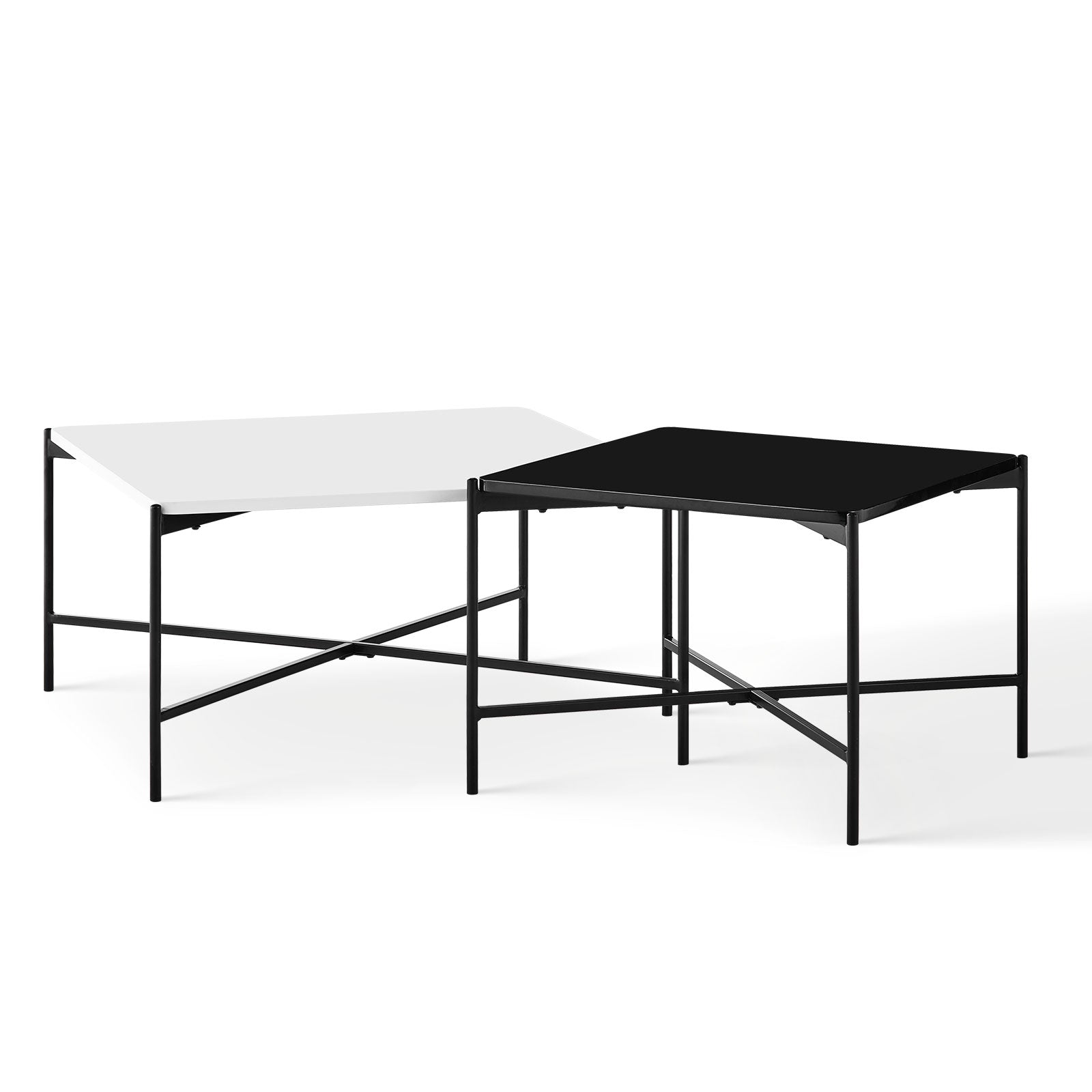 Arol 2-Piece High Gloss Square Nesting Coffee Table Set