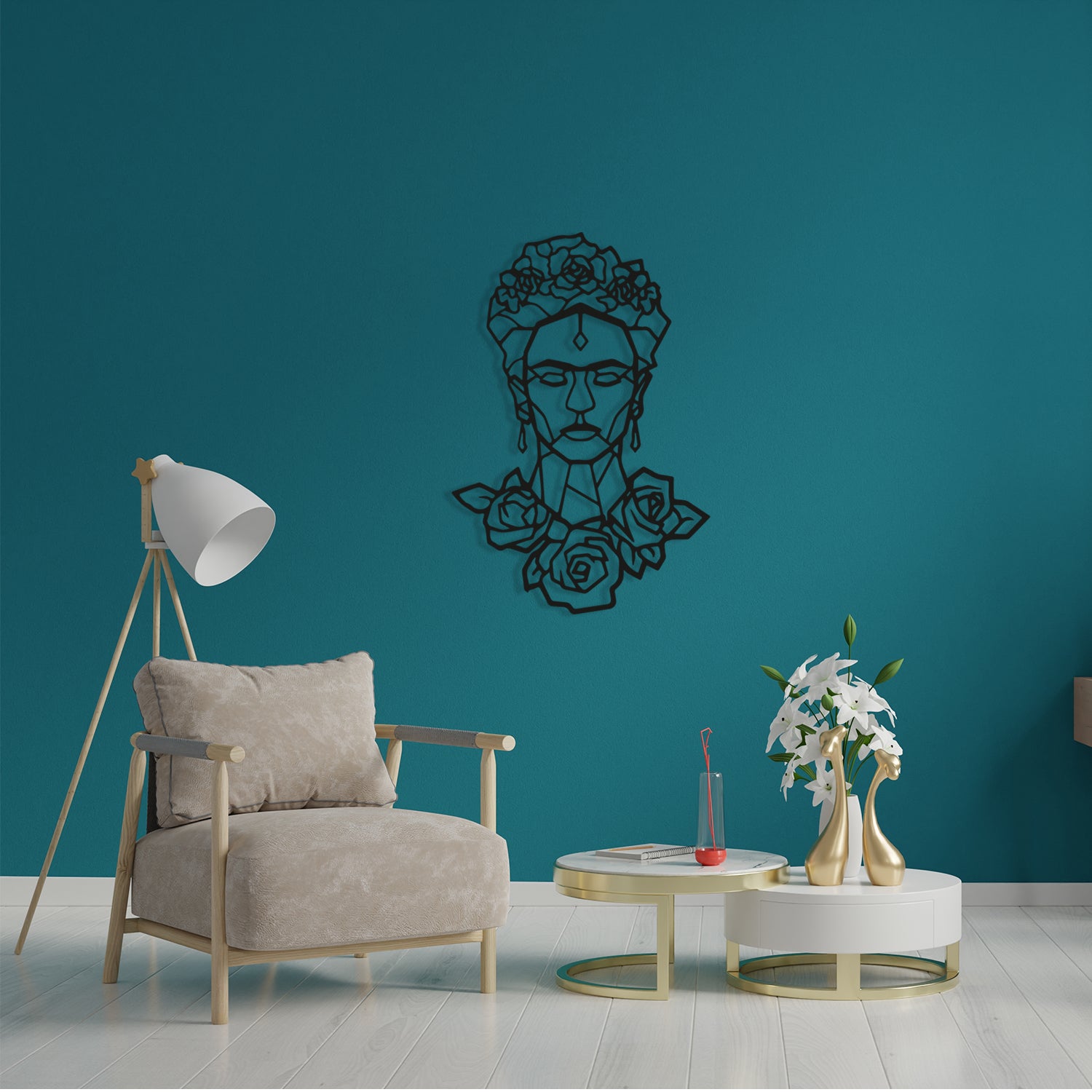 Frida Kahlo Metal Wall Art, Frida Wall Hanging, Metal Wall Sculpture, Modern Wall Art, Metal Portrait of Frida Kahlo, Black Metal Wall Art