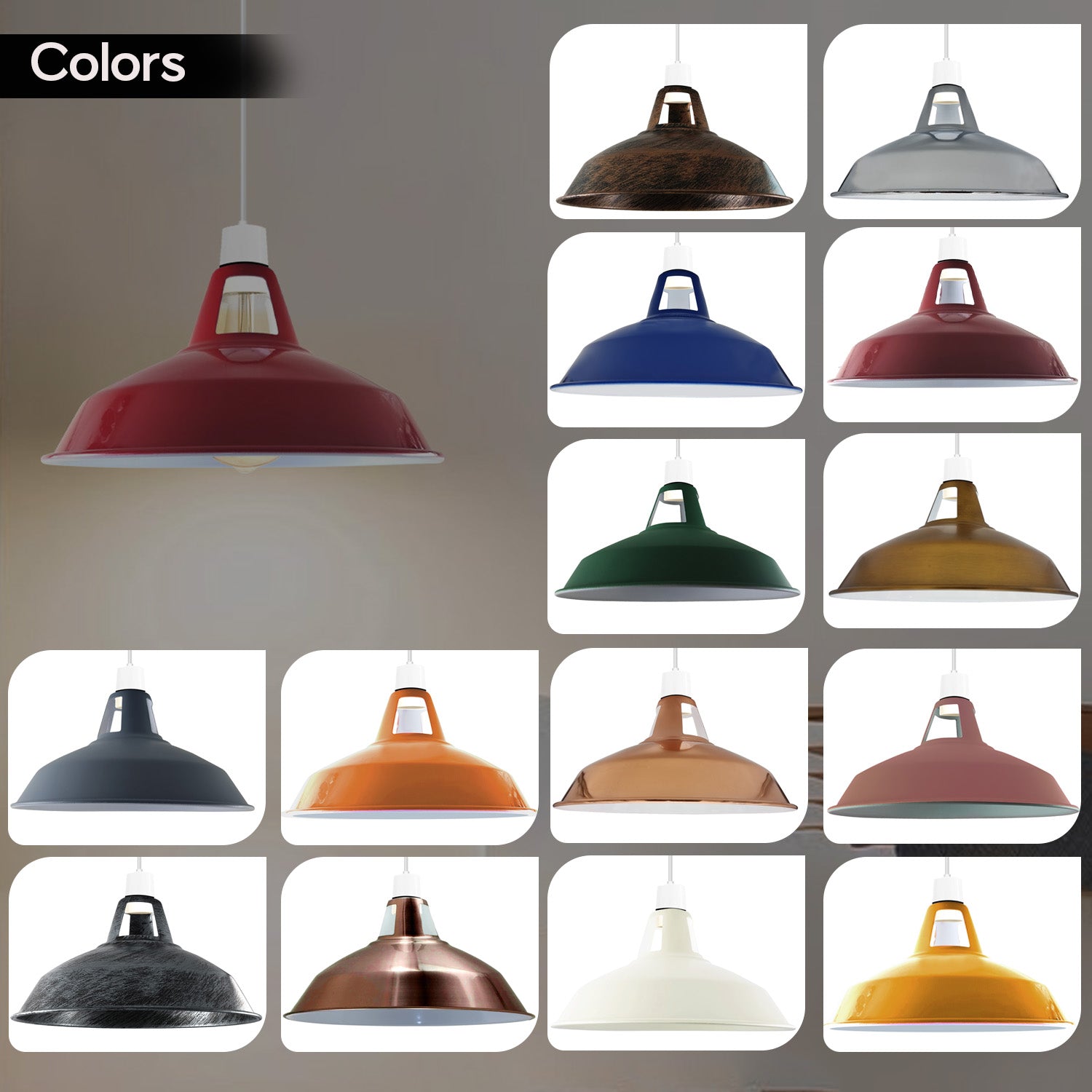 Blue Barn Slotted Metal E27 Fit Pendant Lamp Shade~1075