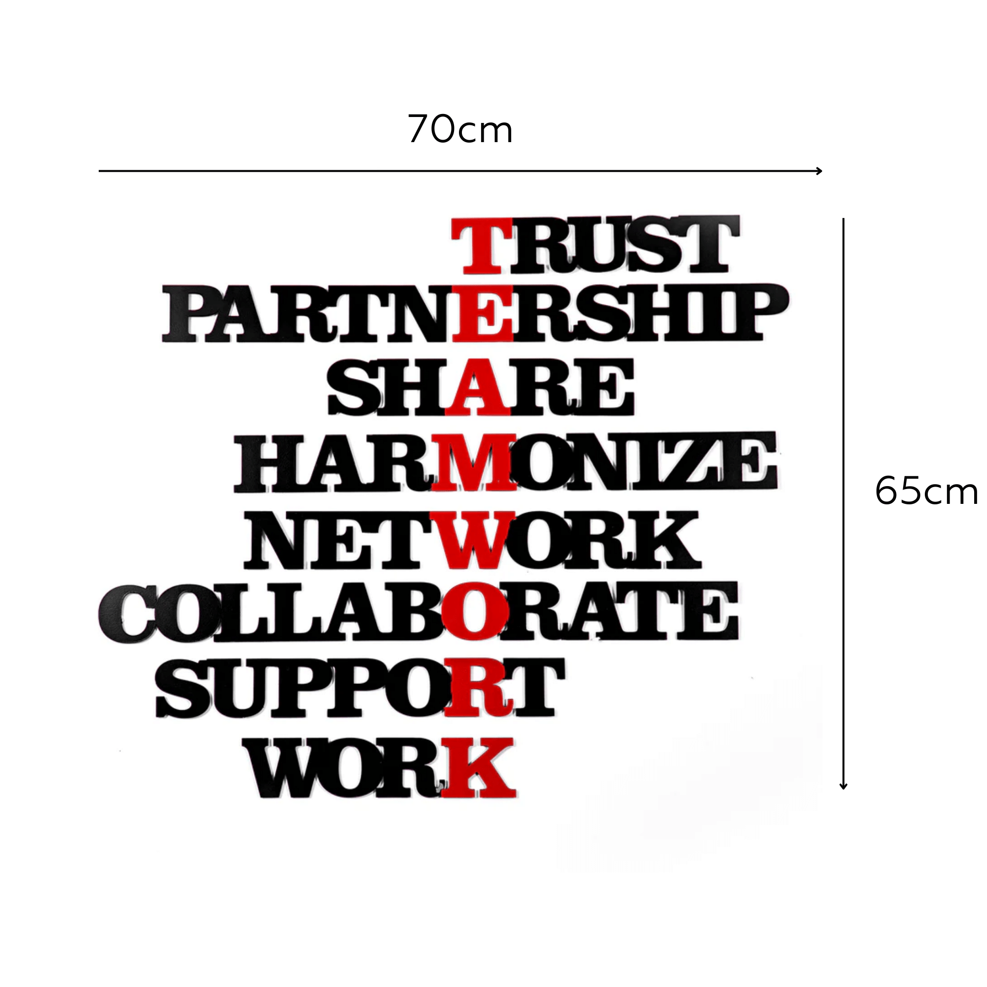 DY Teamwork Patterned Metal Wall Hanger Suitable for All Walls 1.5mm Thick 70x65cm