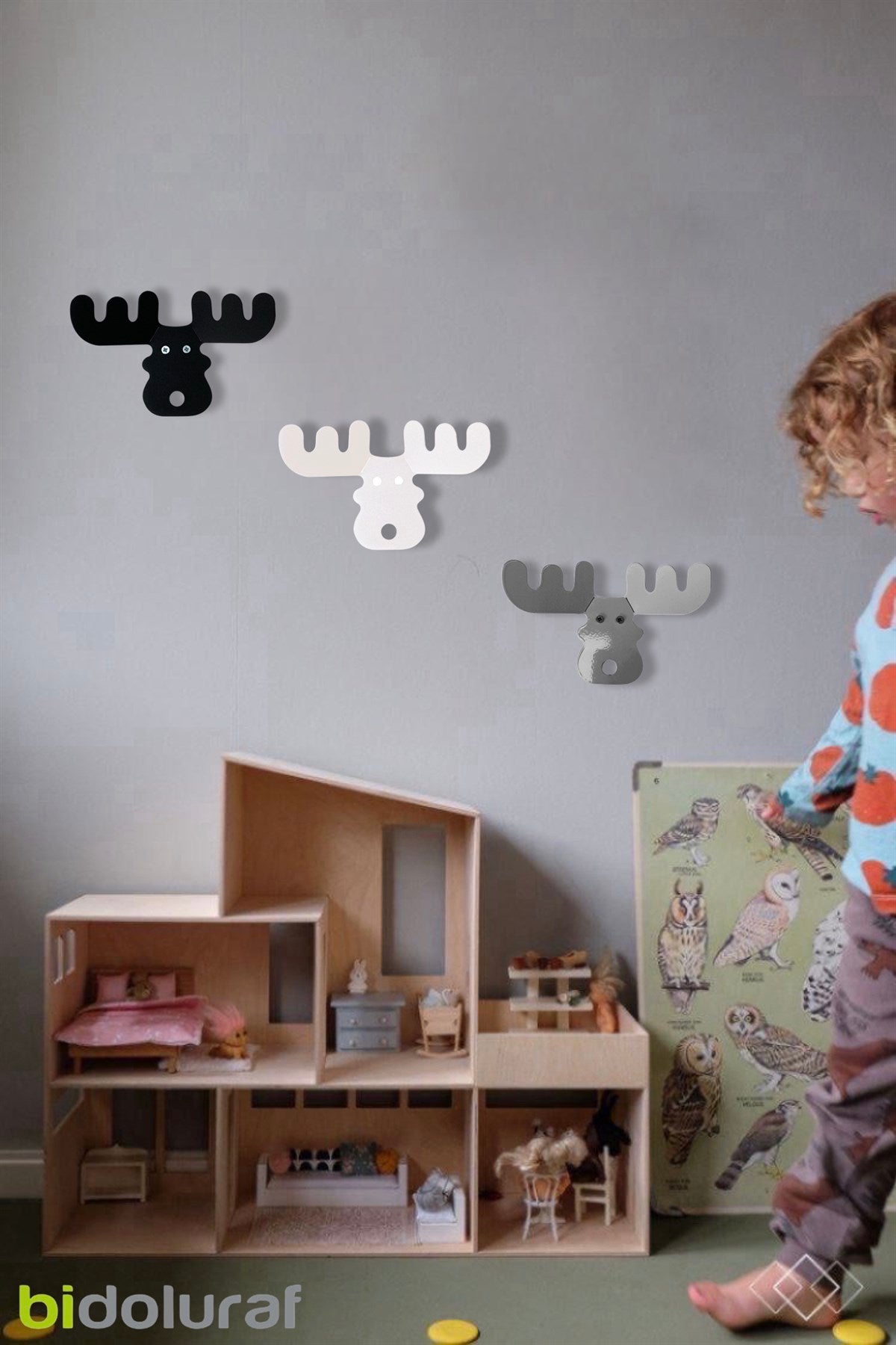 Set of 3 Metal Deer Wall Hook, Decorative Animal Wall Hooks, Metal Towel Hook, Coat Hook Set, Cute Wall Hook for Kids, Nursery Wall Decor