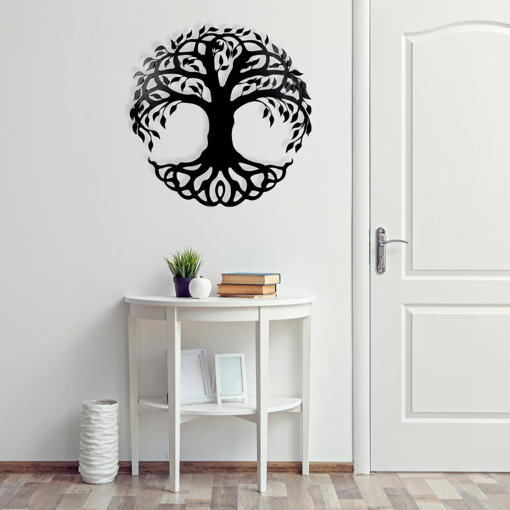 Tree of Life Black Metal Wall Art Hanging Decor | 67x67cm For All Walls 1.5mm Thickness