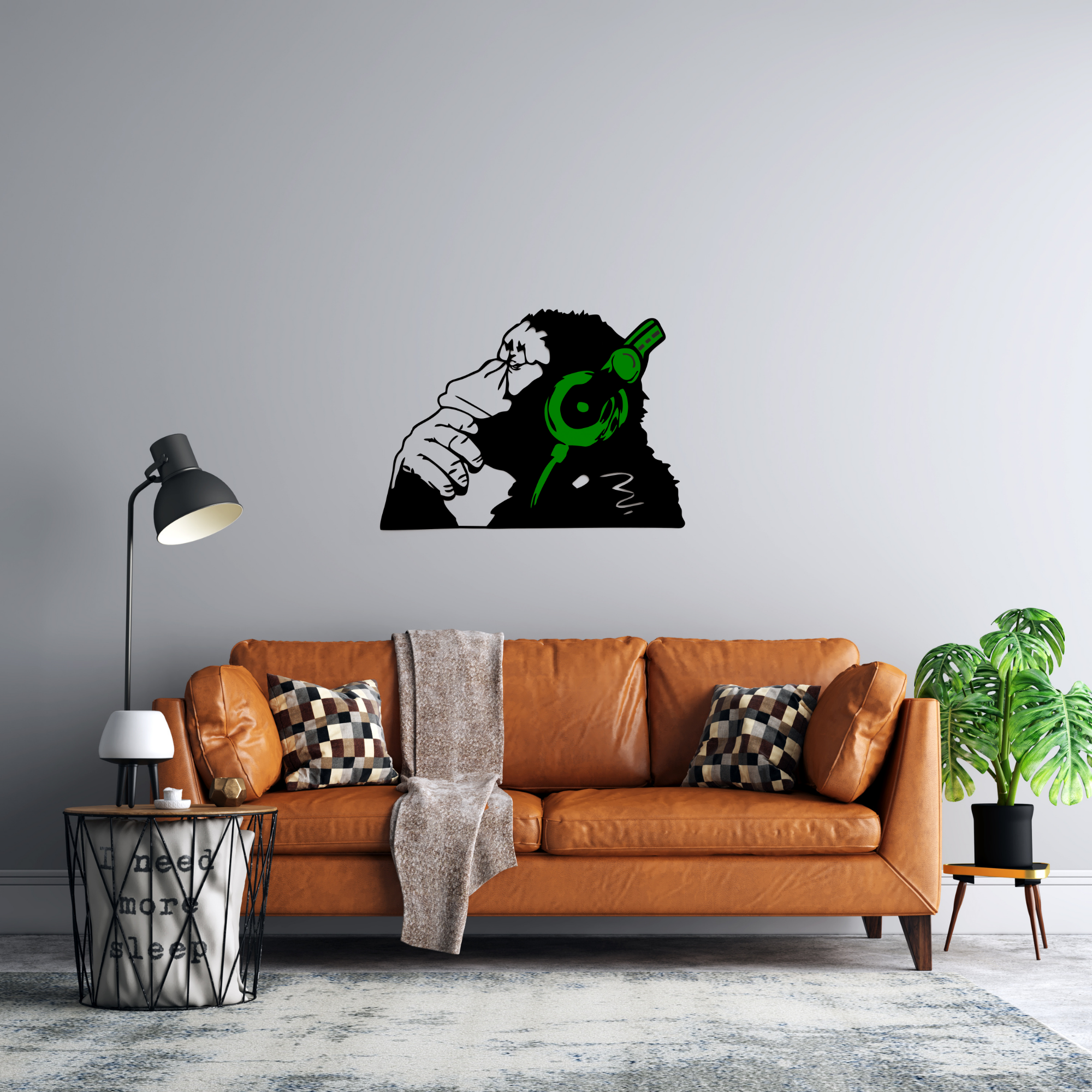 Monkey Patterned Metal Wall Hanger Suitable for All Walls 1.5mm Thick 75x55cm