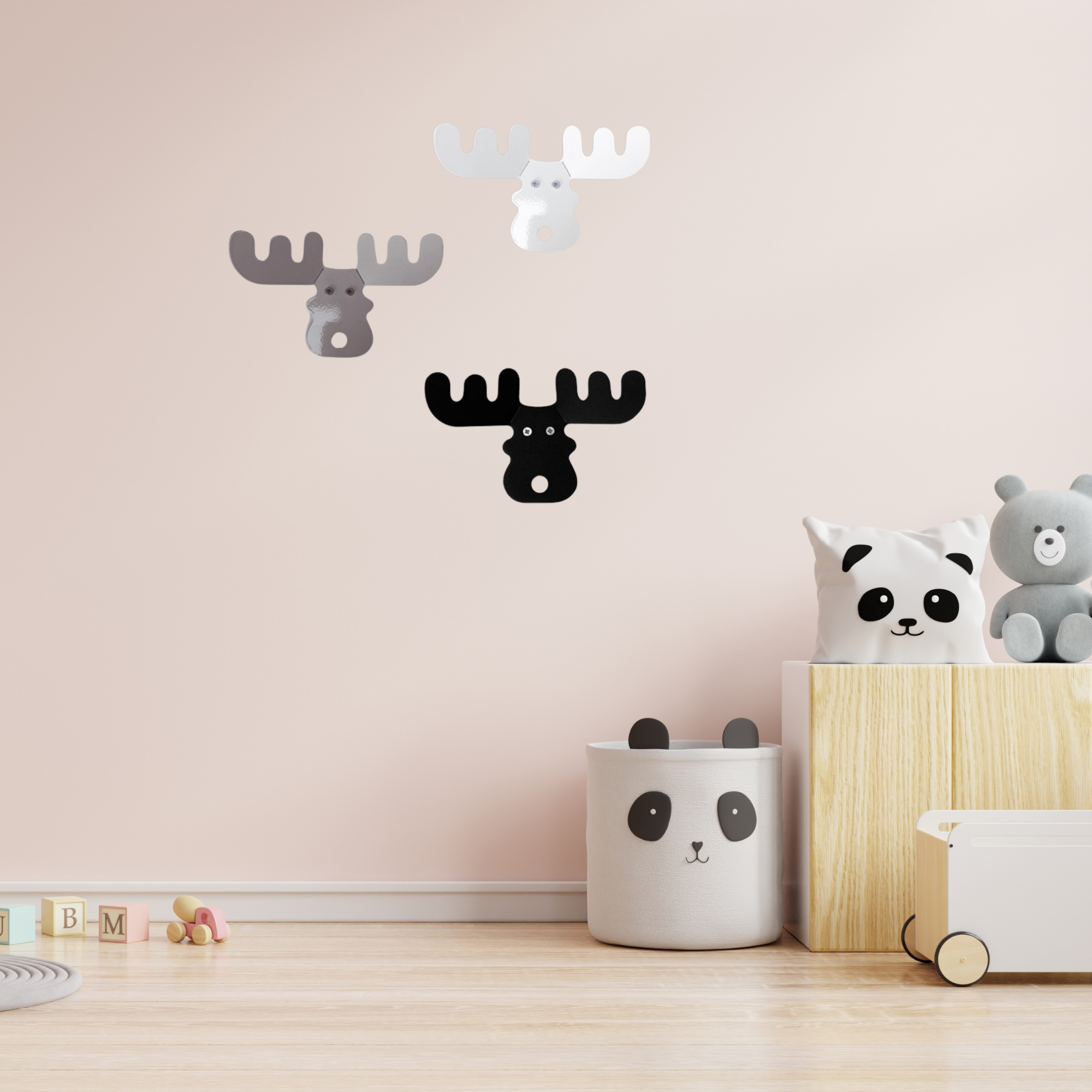 Set of 3 Metal Deer Wall Hook, Decorative Animal Wall Hooks, Metal Towel Hook, Coat Hook Set, Cute Wall Hook for Kids, Nursery Wall Decor