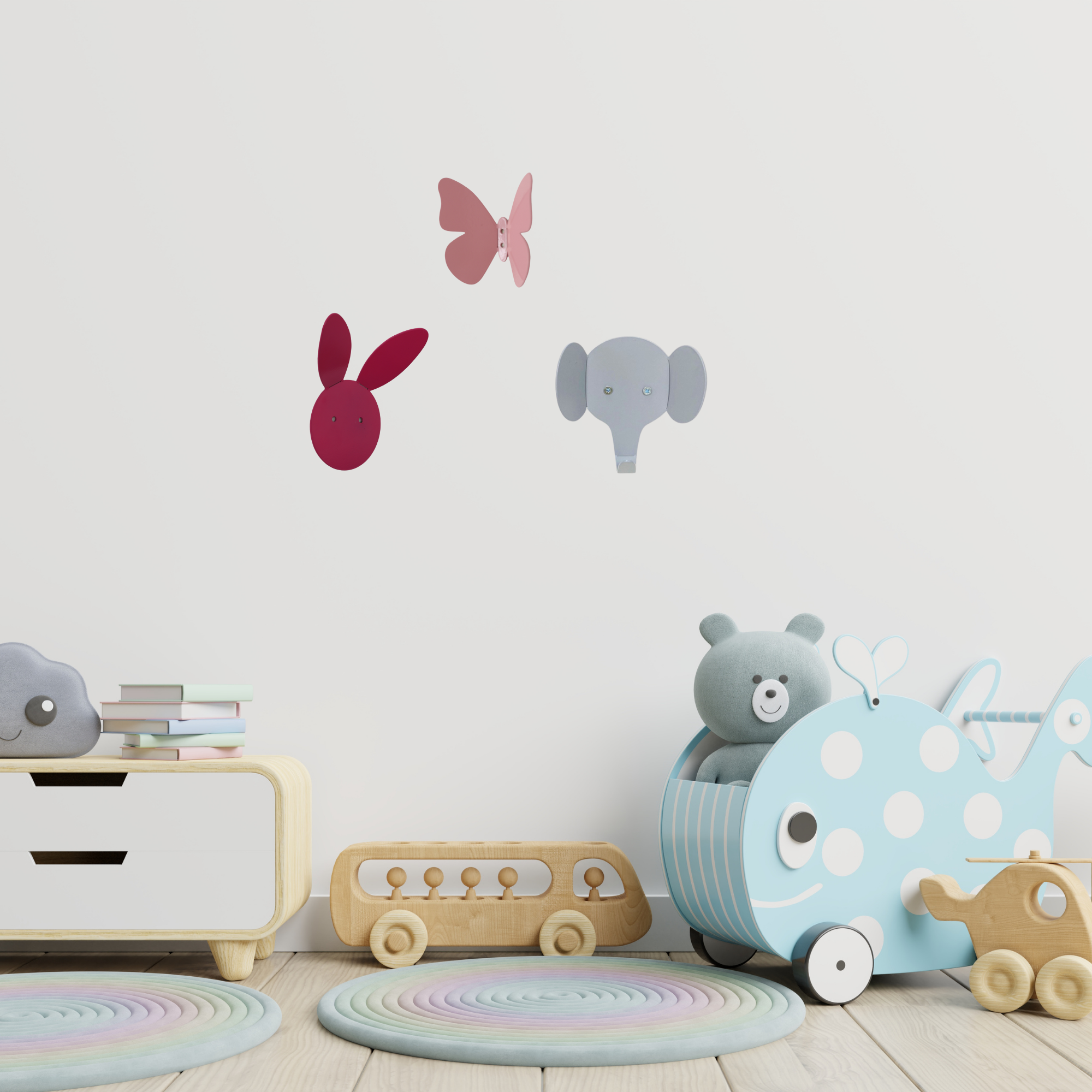 Metal Animal Figure Wall Hook Set, Animal Coat Hooks, Cute Wall Hook, Decorative Wall Hook, Kid Towel Hook, Nursery Room Decor