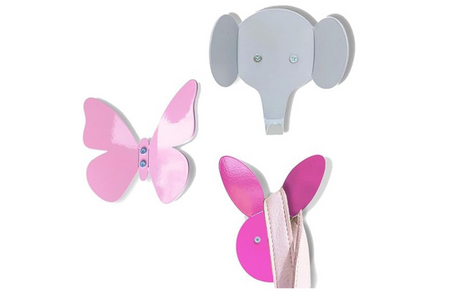 3-Piece Metal Animal Figure Wall Hook Set, Decorative Animal Hook for Kids, Cute Hanger, Metal Towel Hook, Bag Hook for Kids' Room