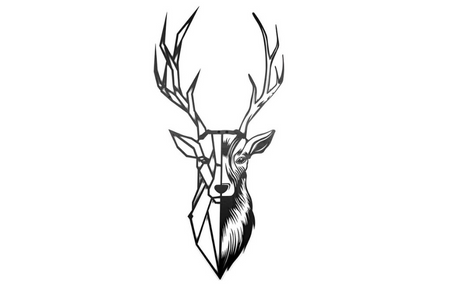 Black Metal Wall Hanger with Deer Pattern Suitable for All Walls 1.5mm Thickness 45x95cm