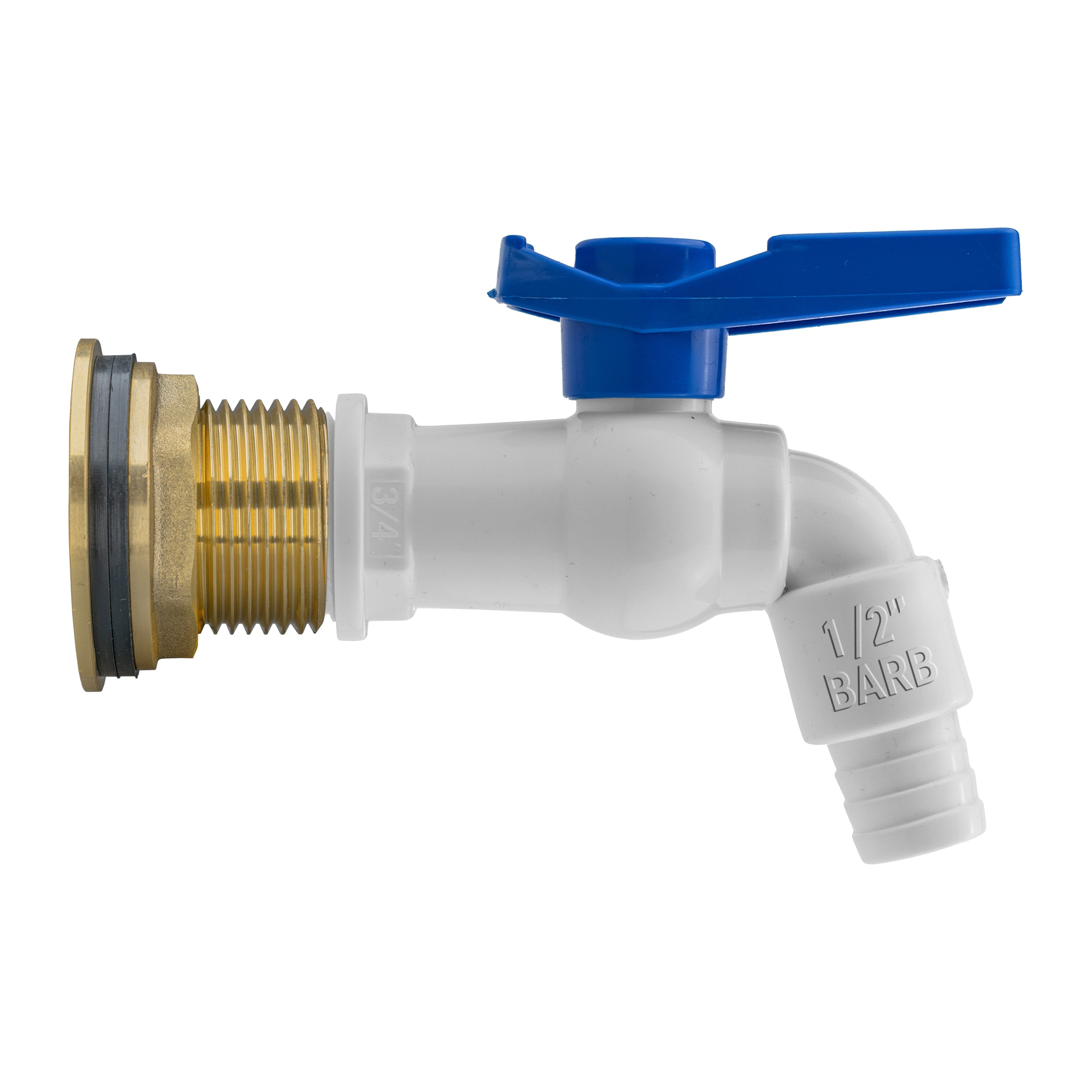 Water Butt Brass Kit 1in with White PVC Tap Hose Connector Set Hose Pipe Fitting