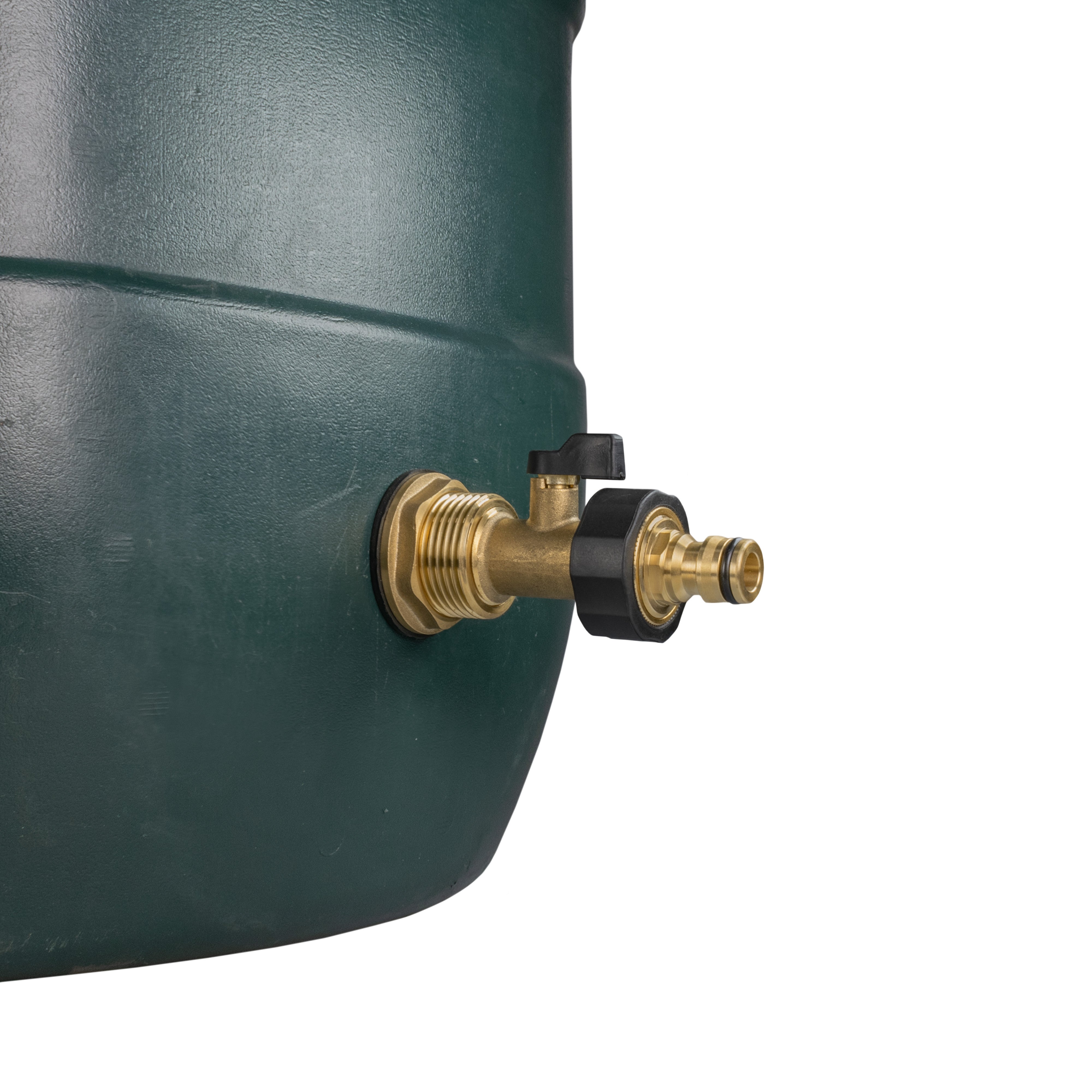Water Butt Brass Kit 1in with Brass Valve + Quick Connect for Hose Connector Set