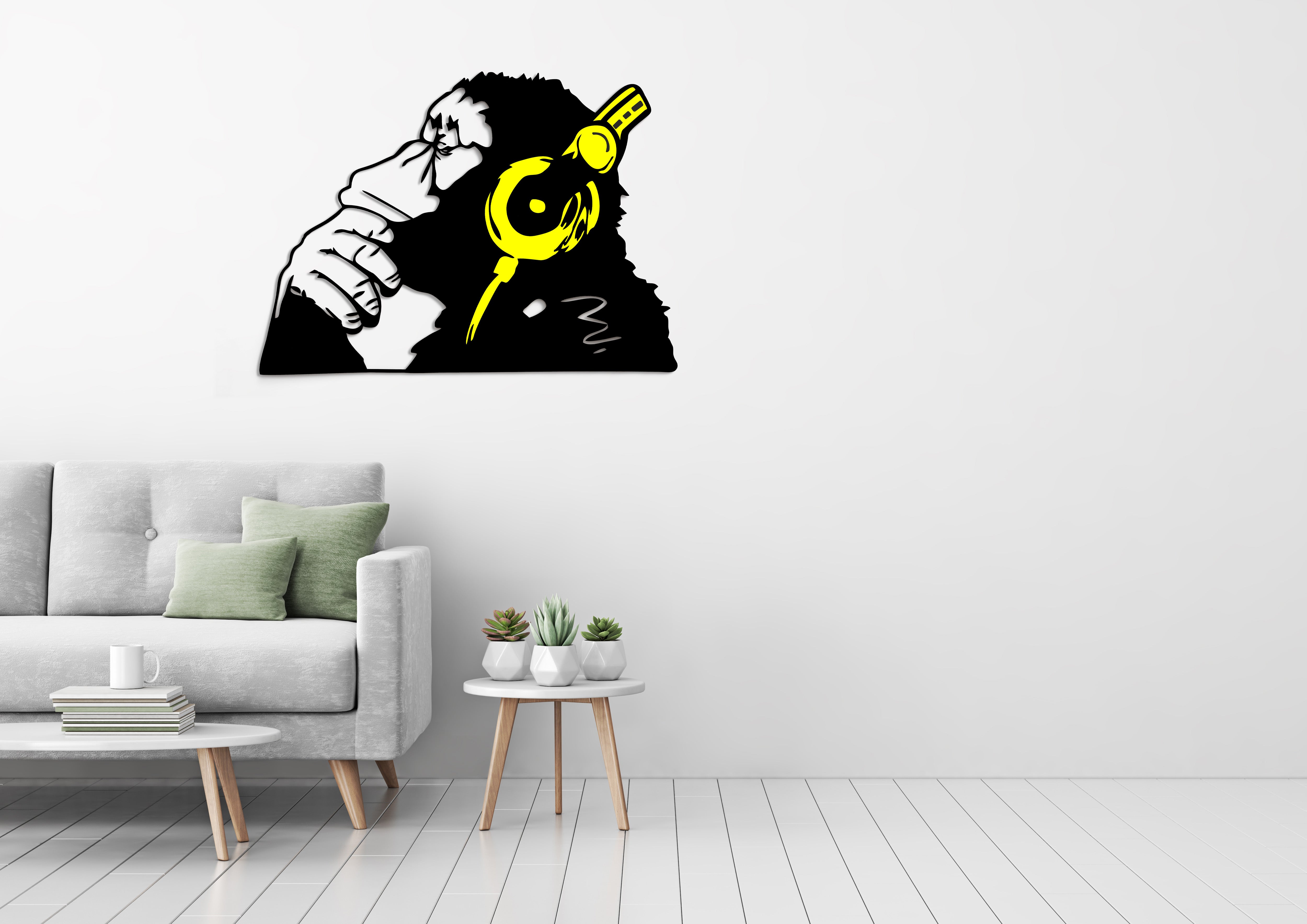 Monkey Patterned Metal Wall Hanger Suitable for All Walls 1.5mm Thick 75x55cm
