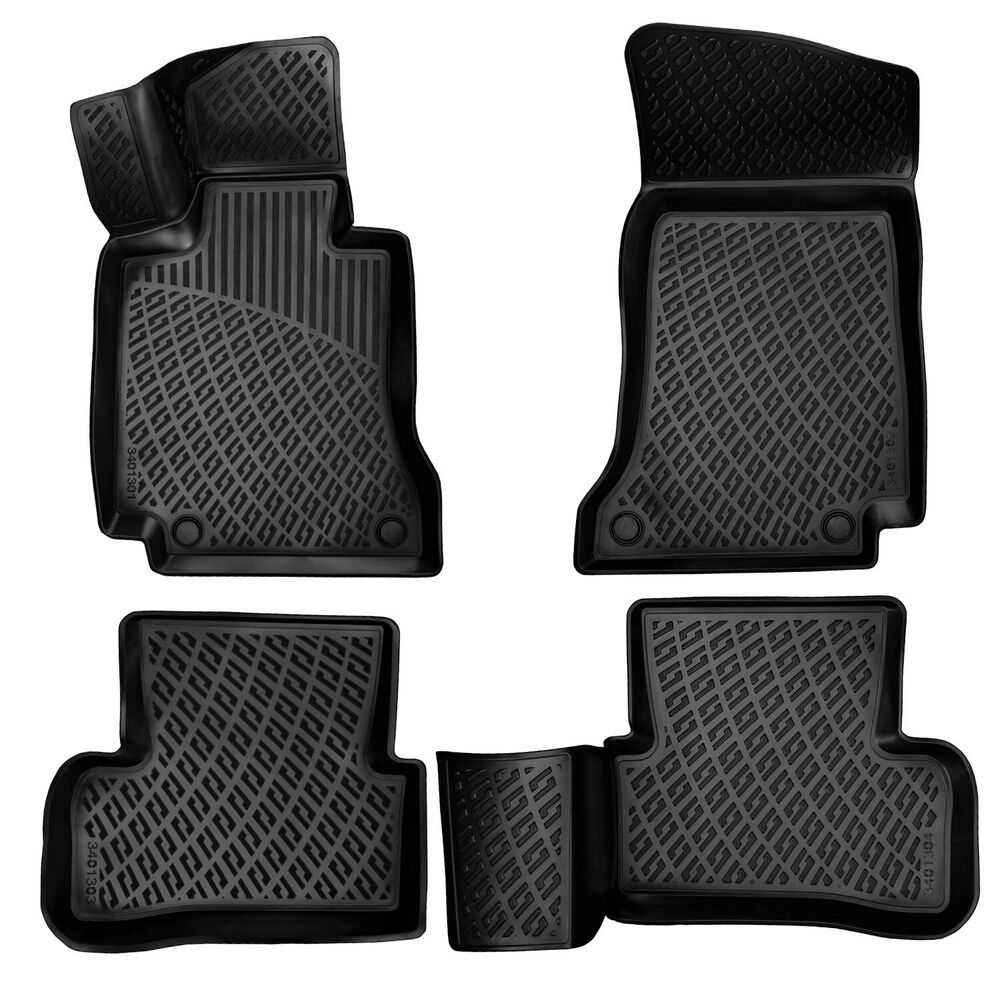 Mercedes-Benz C-Class W205 2014-2021 3D All-Weather Floor Mats Set – Black