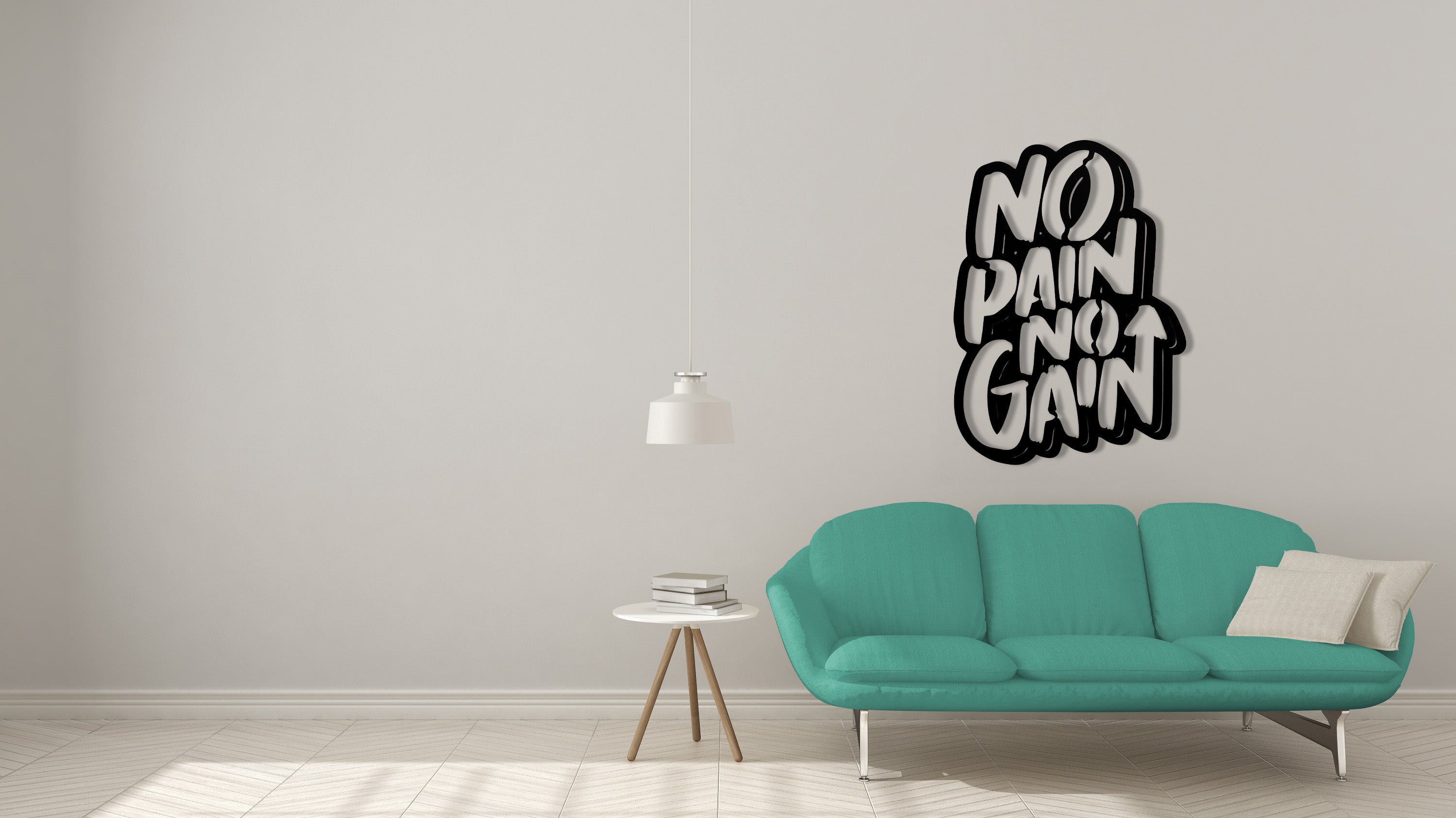 No Pain No Gain Metal Wall Art, Wall Hangings, Gym Wall Decor, Sport Wall Art, Workout Room Wall Art, Fitness Motivation Quote Wall Art