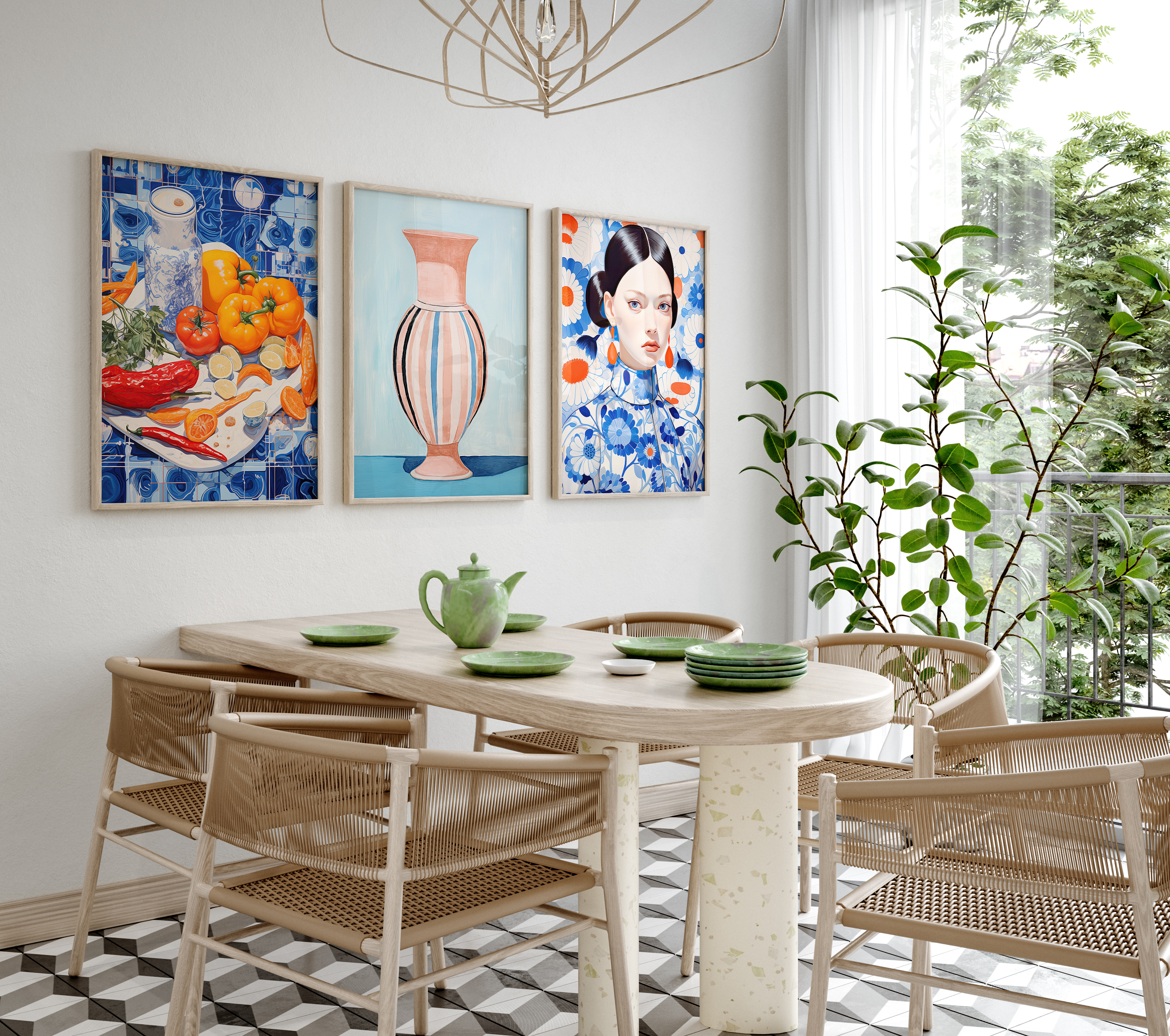 Moderne Kunst Poster · Geschenkidee · Zeitgenössische Porträts Botanische Illustrationen Stillleben · Dekoprint ohne Rahmen-1