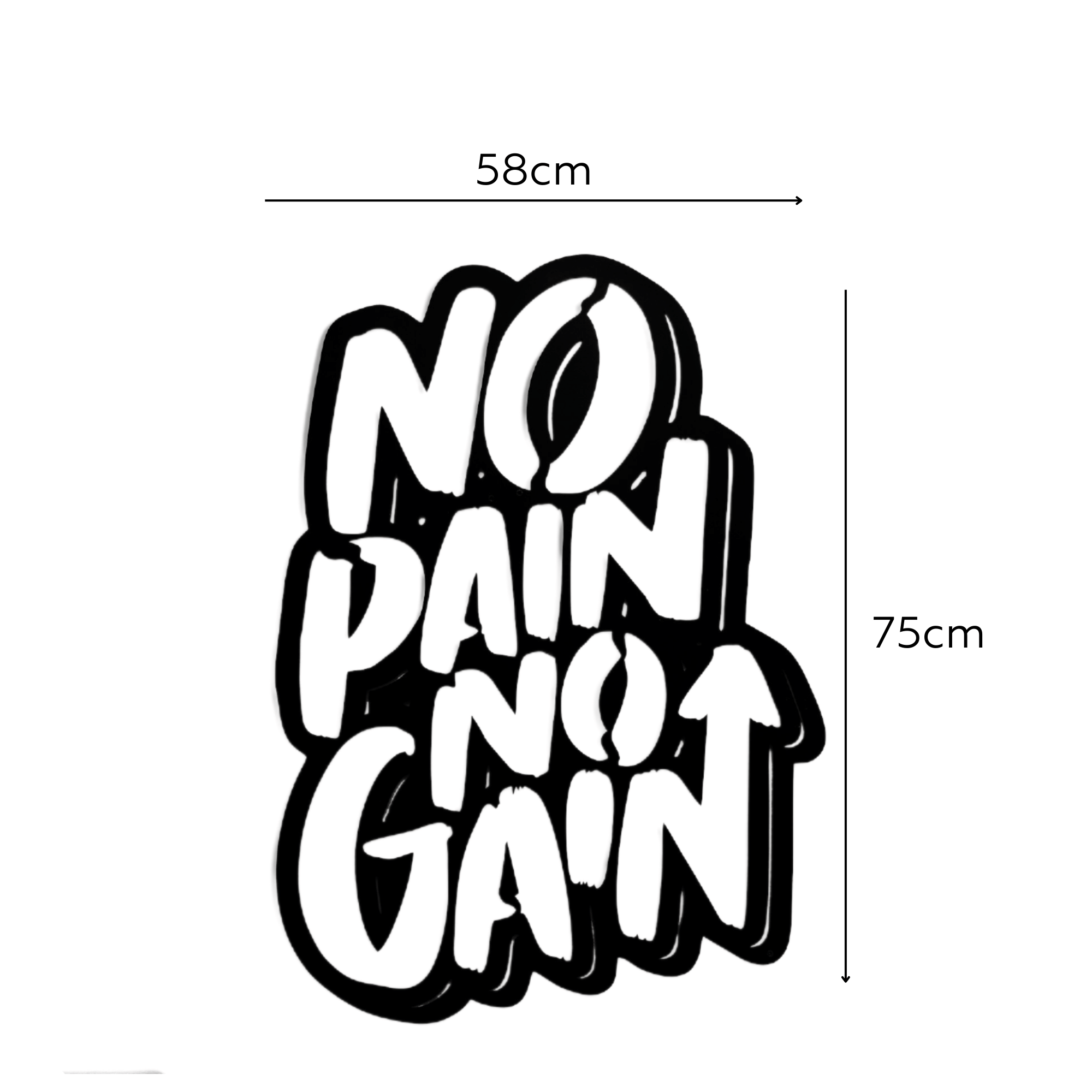 No Pain No Gain Metal Wall Art, Wall Hangings, Gym Wall Decor, Sport Wall Art, Workout Room Wall Art, Fitness Motivation Quote Wall Art