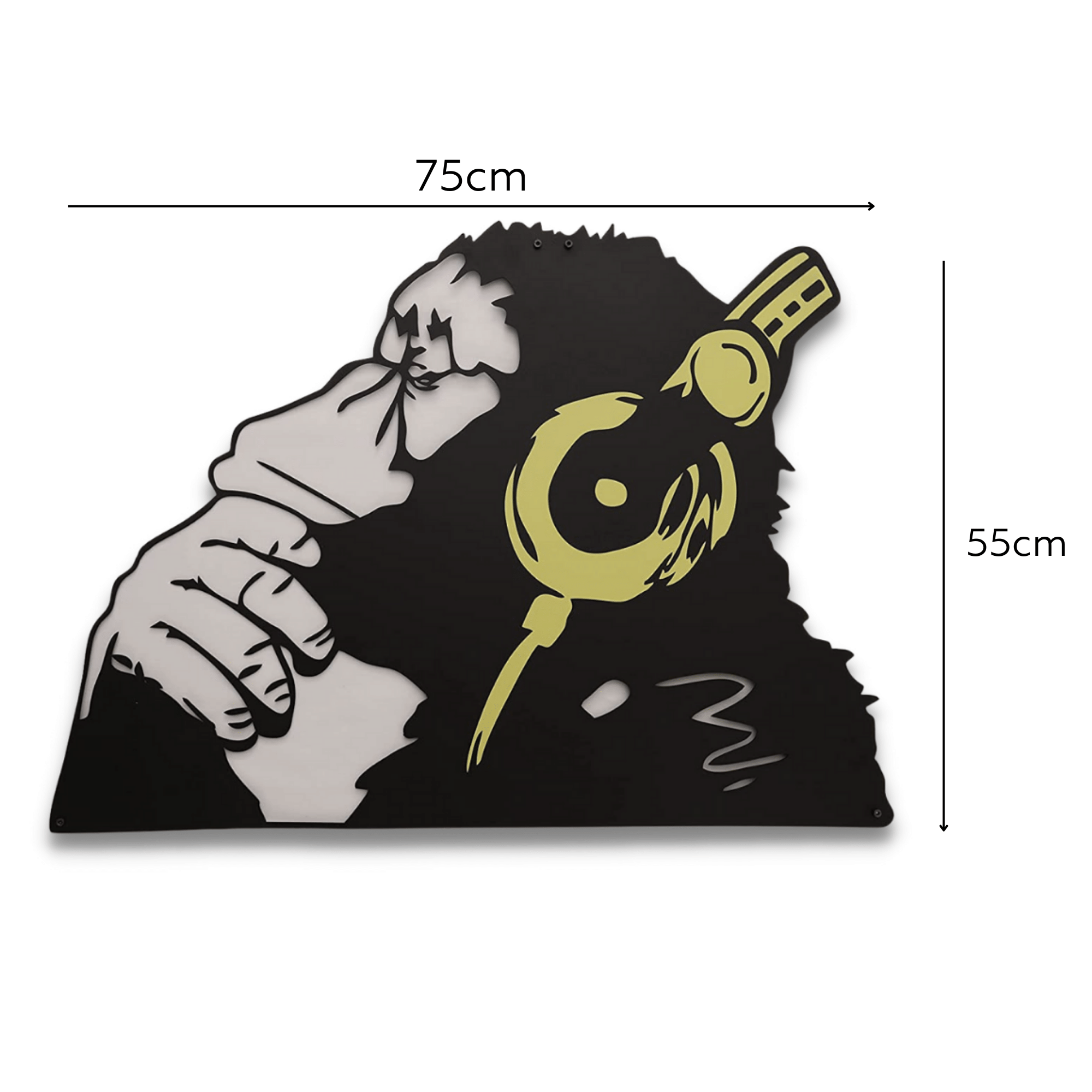 Monkey Patterned Metal Wall Hanger Suitable for All Walls 1.5mm Thick 75x55cm