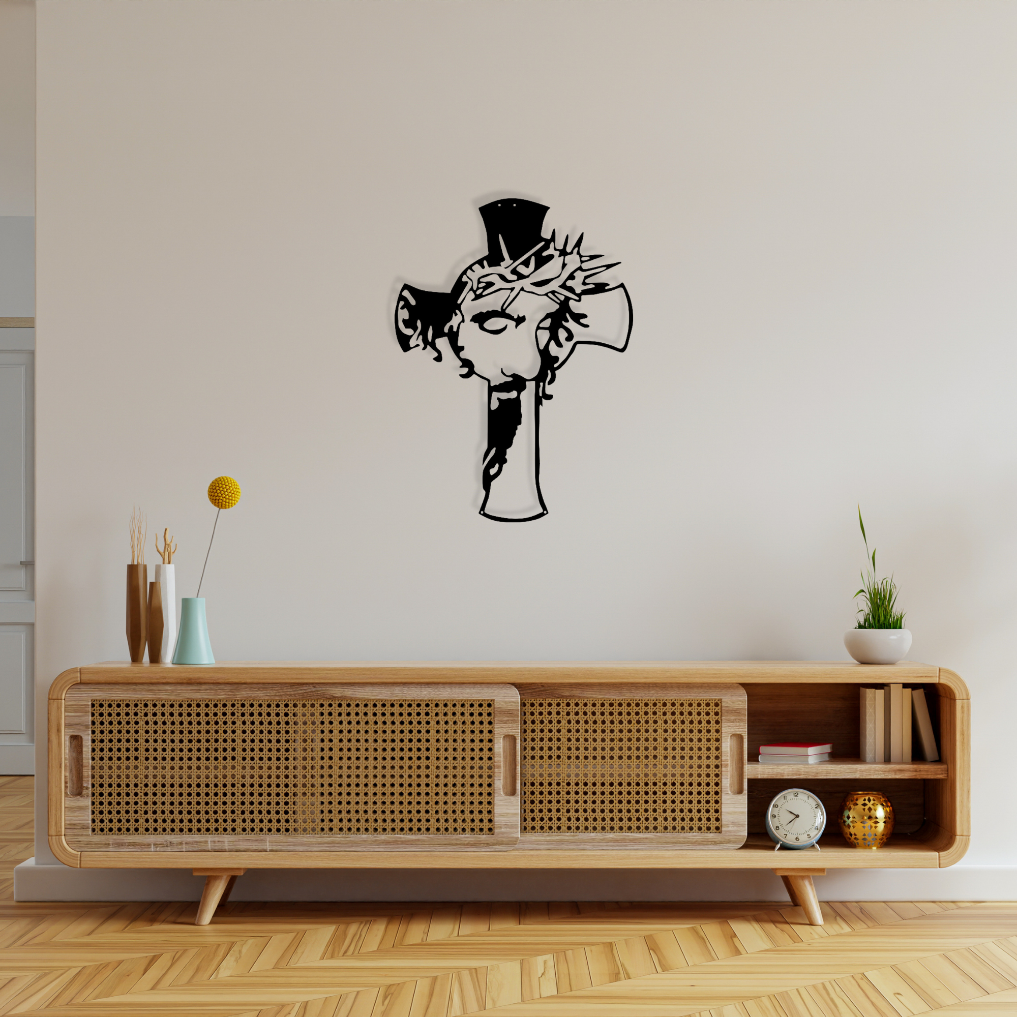 Jesus Christ Metal Wall Art, Christian Metal Wall Decor, Jesus Cross Wall Hangings, Catholic Metal Wall Art, Cross with Jesus Wall Decor