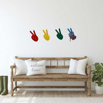 Set of 4 Metal Hand Shaped Wall Hook, Metal Towel Hook, Decorative Hanger Set, Unique Design Hanger, Coat Hook Set, Decorative Wall Hooks