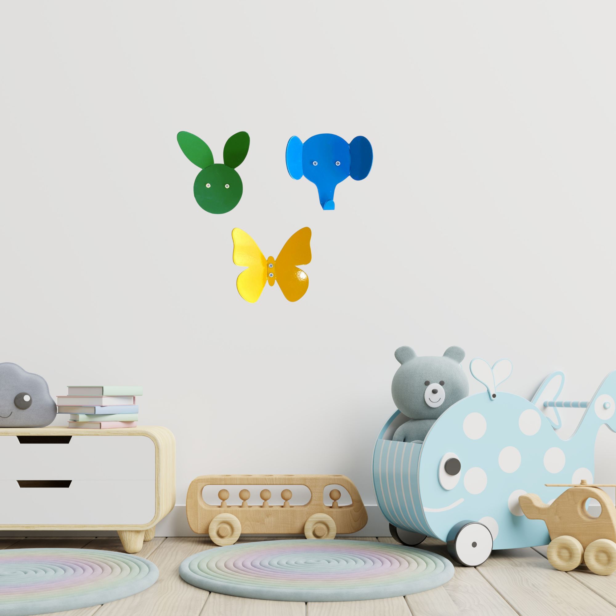 Metal Animal Figure Wall Hook Set, Decorative Animal Hooks for Kids, Cute Coat Hooks, Metal Towel Hook, Bag Hook for Nursery Room