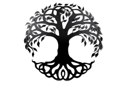 Tree of Life Black Metal Wall Art Hanger Decor | 67x67cm 1.5mm Thickness For All Walls