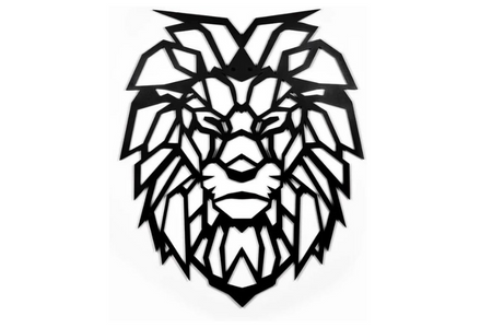 Lion Pattern Black Metal Wall Art Hanging Decor | For All Walls 1.5mm Thickness 60x75cm