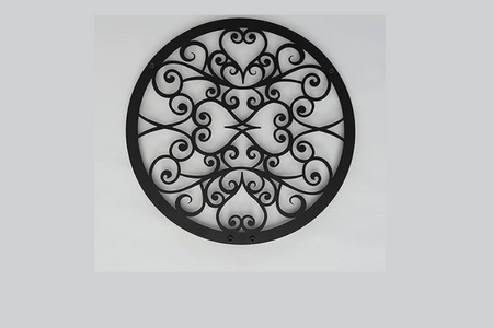 Moon Phase Patterned Black Metal Wall Hanger Suitable for All Walls, 1.5mm Thickness 30x30 cm