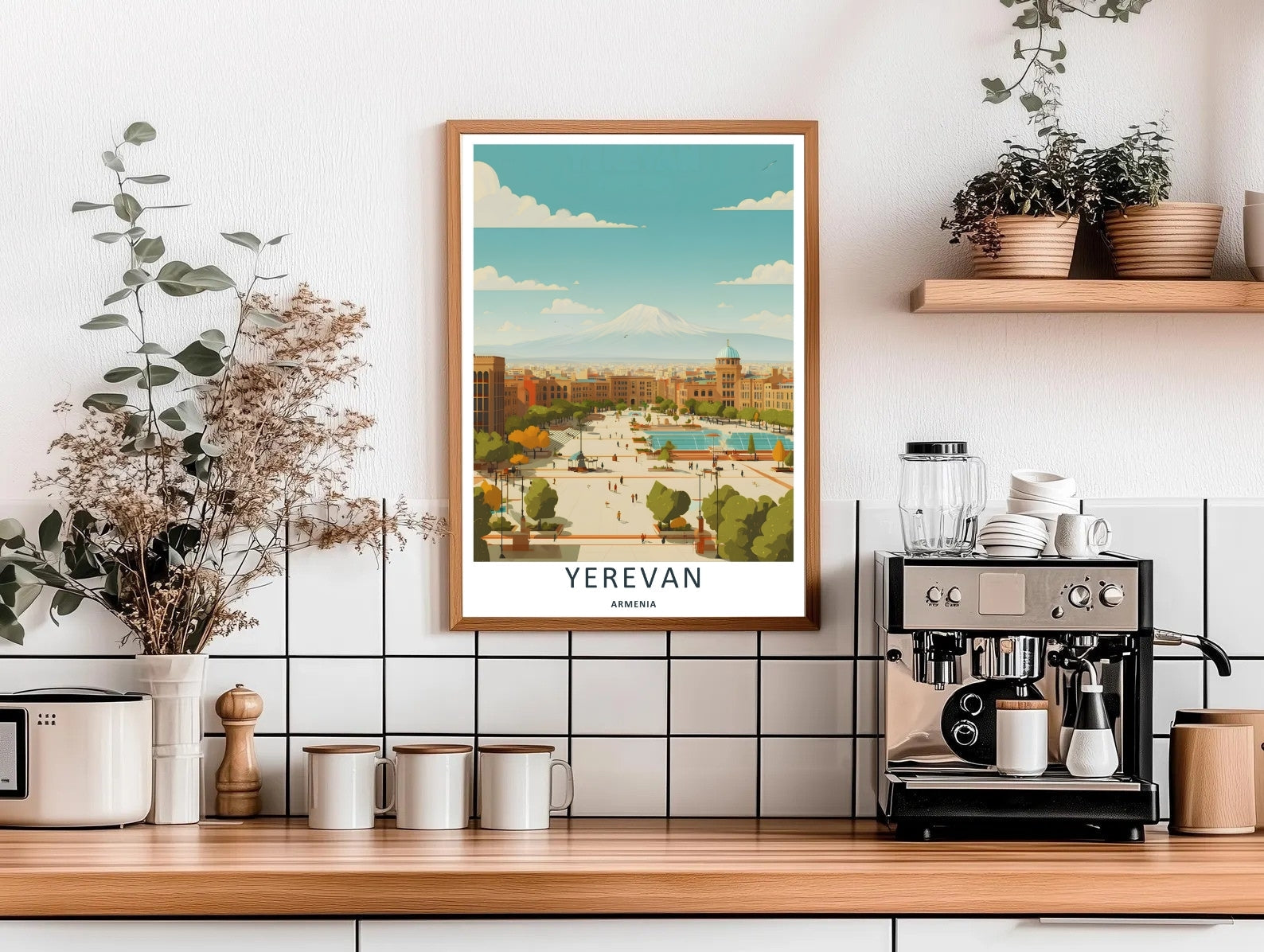 Yerevan Republic Square Poster: Mount Ararat Armenia City Print-4