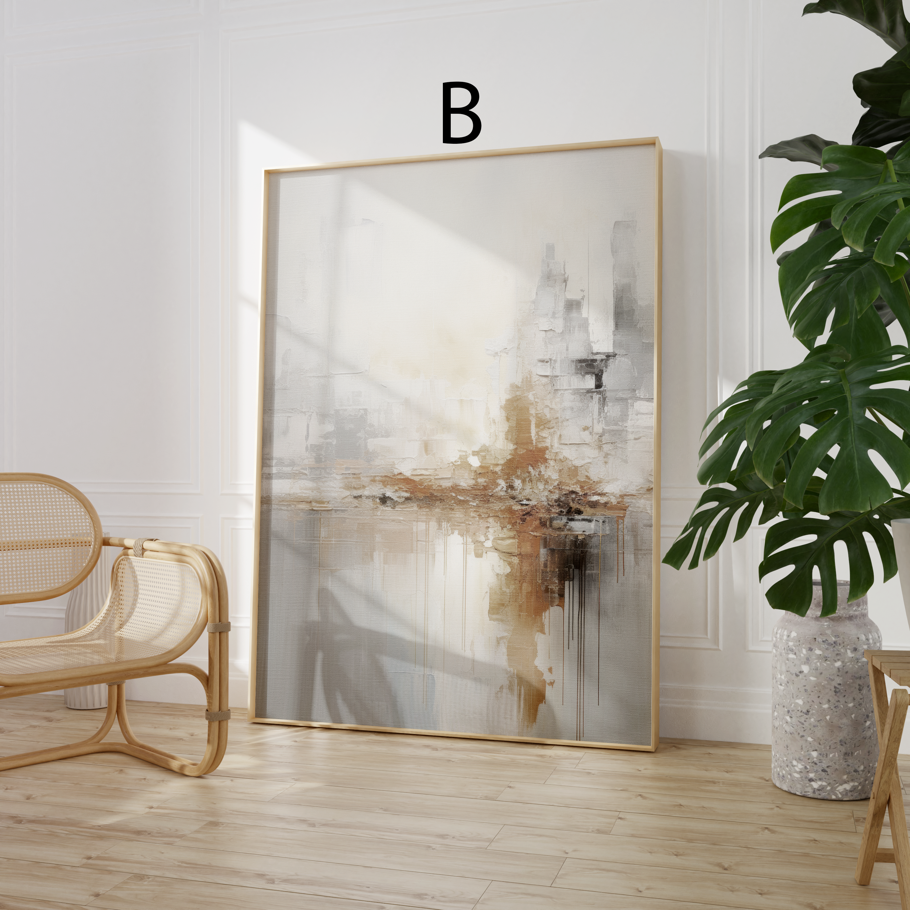 Abstrakte Kunst Poster · Geschenkidee · Beige Gold Marmor Effekt Minimalistische Wandkunst · Dekoprint ohne Rahmen-3