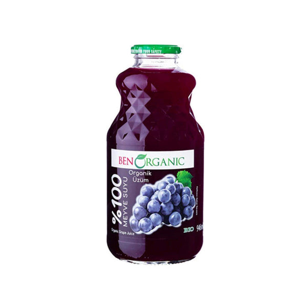 BenOrganic Grape Juice 6X946ml Glass Bottles, Organic Juices, Sugar and Additives Free - Not from Concentrate