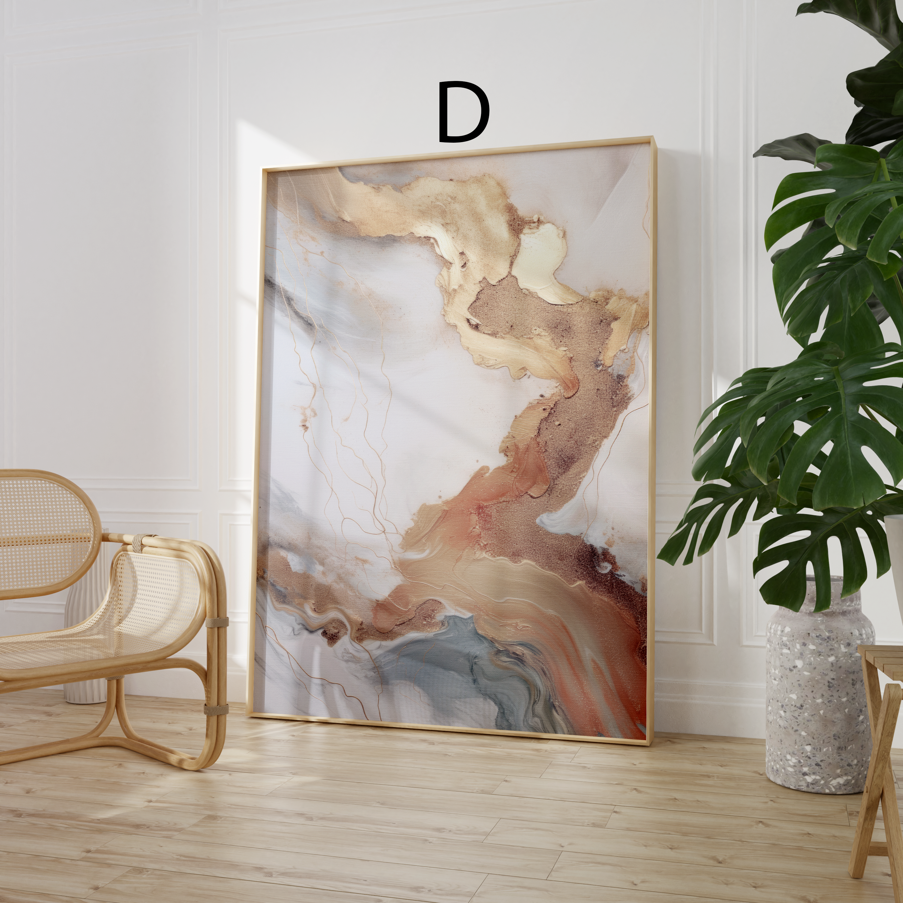 Abstrakte Kunst Poster · Geschenkidee · Beige Gold Marmor Effekt Minimalistische Wandkunst · Dekoprint ohne Rahmen-5