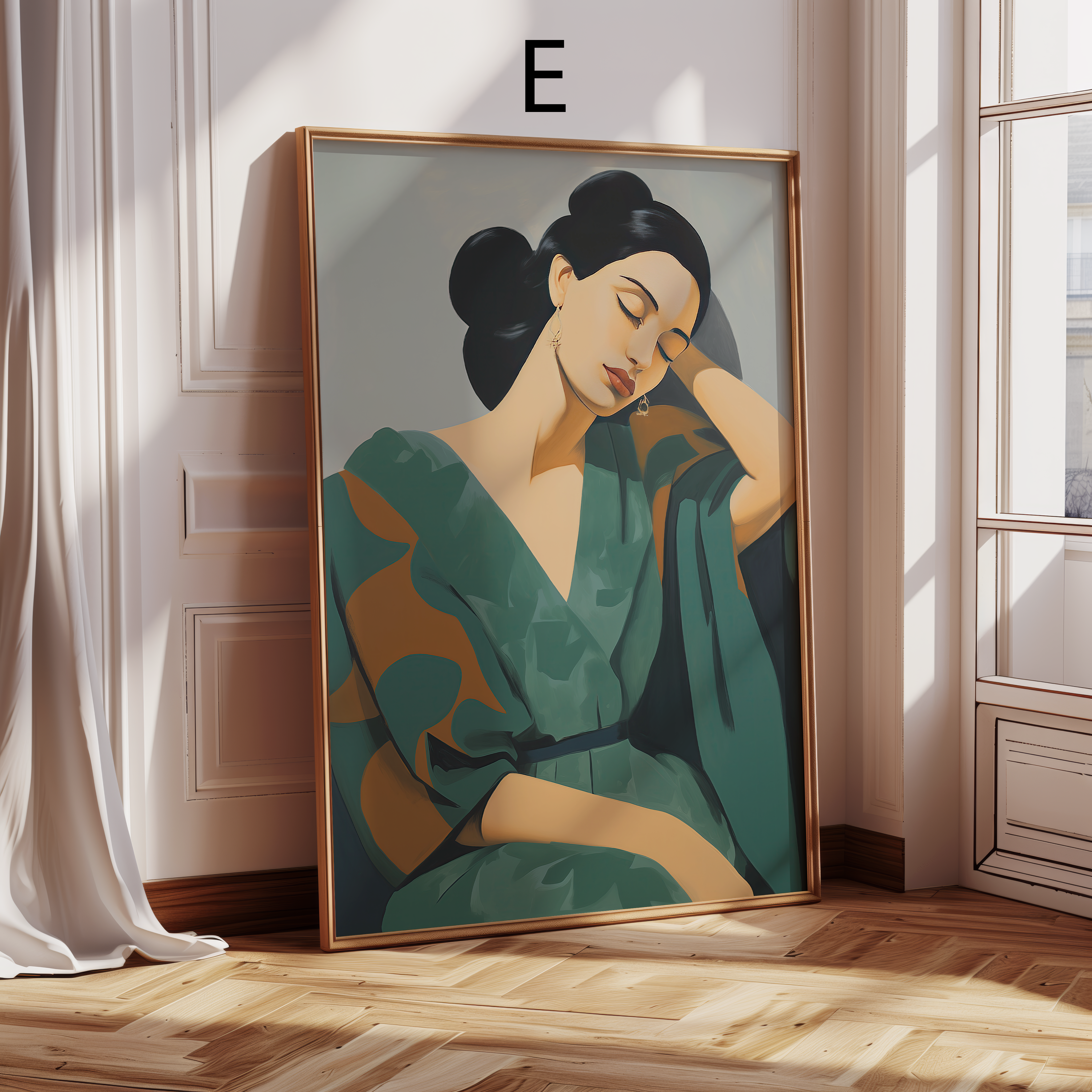 Moderne Kunst Poster · Geschenkidee · Zeitgenössische Porträts Meditation Minimalistische Interior Kunst · Dekoprint ohne Rahmen-6