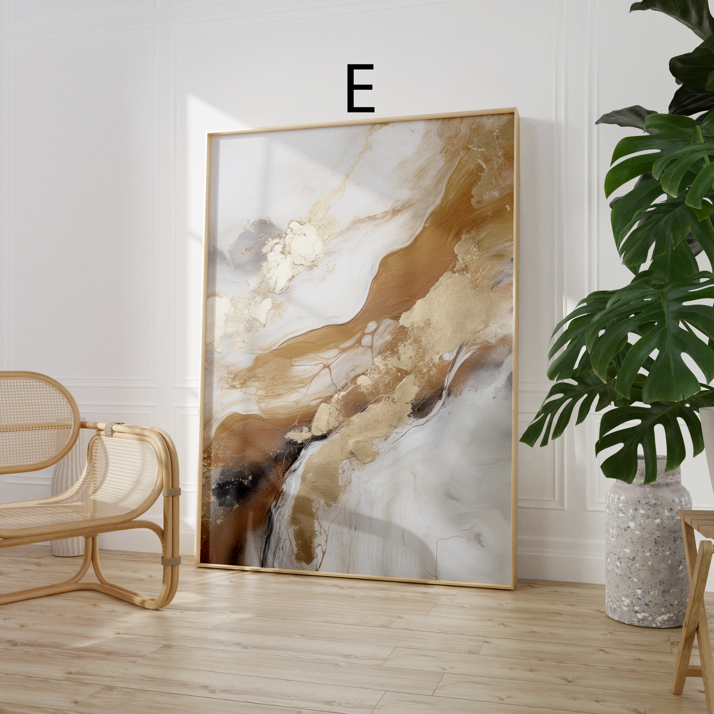 Abstrakte Kunst Poster · Geschenkidee · Beige Gold Marmor Effekt Minimalistische Wandkunst · Dekoprint ohne Rahmen-6