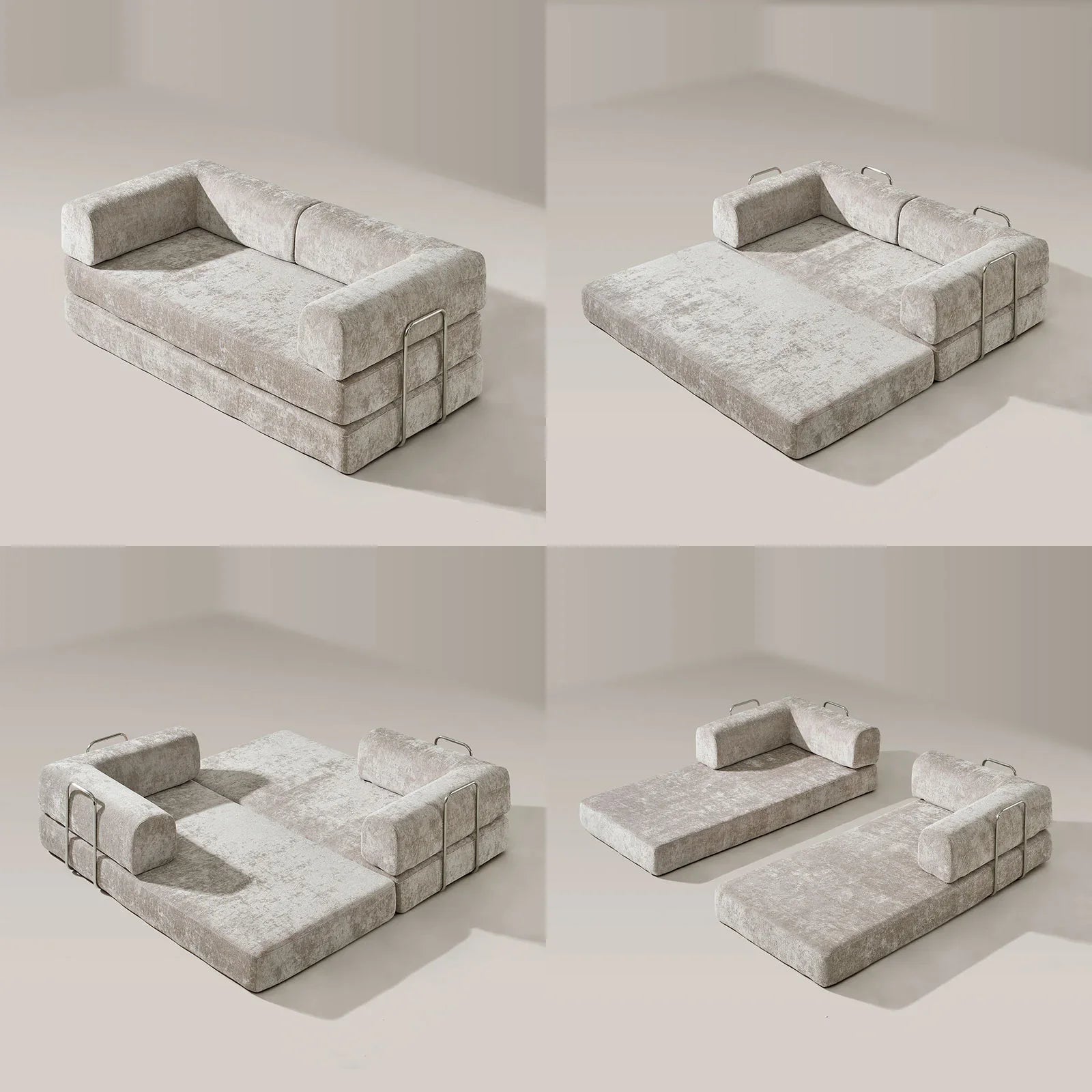 Hugo Khaki Convertible Sofa Bed