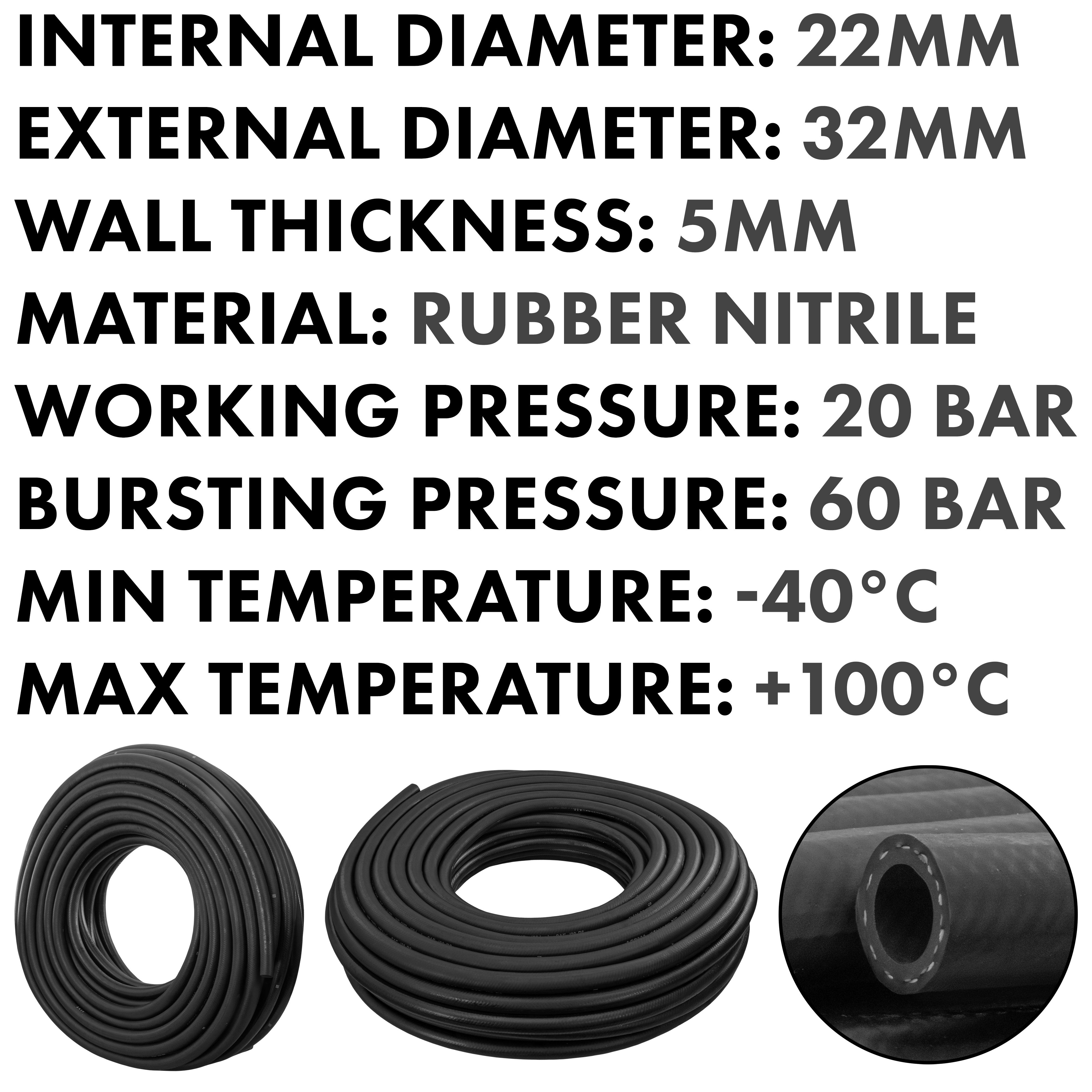 Rubber 22mm Braided Fuel, Oil Hose SAE J30 R6 for Pipe and Water Fitting