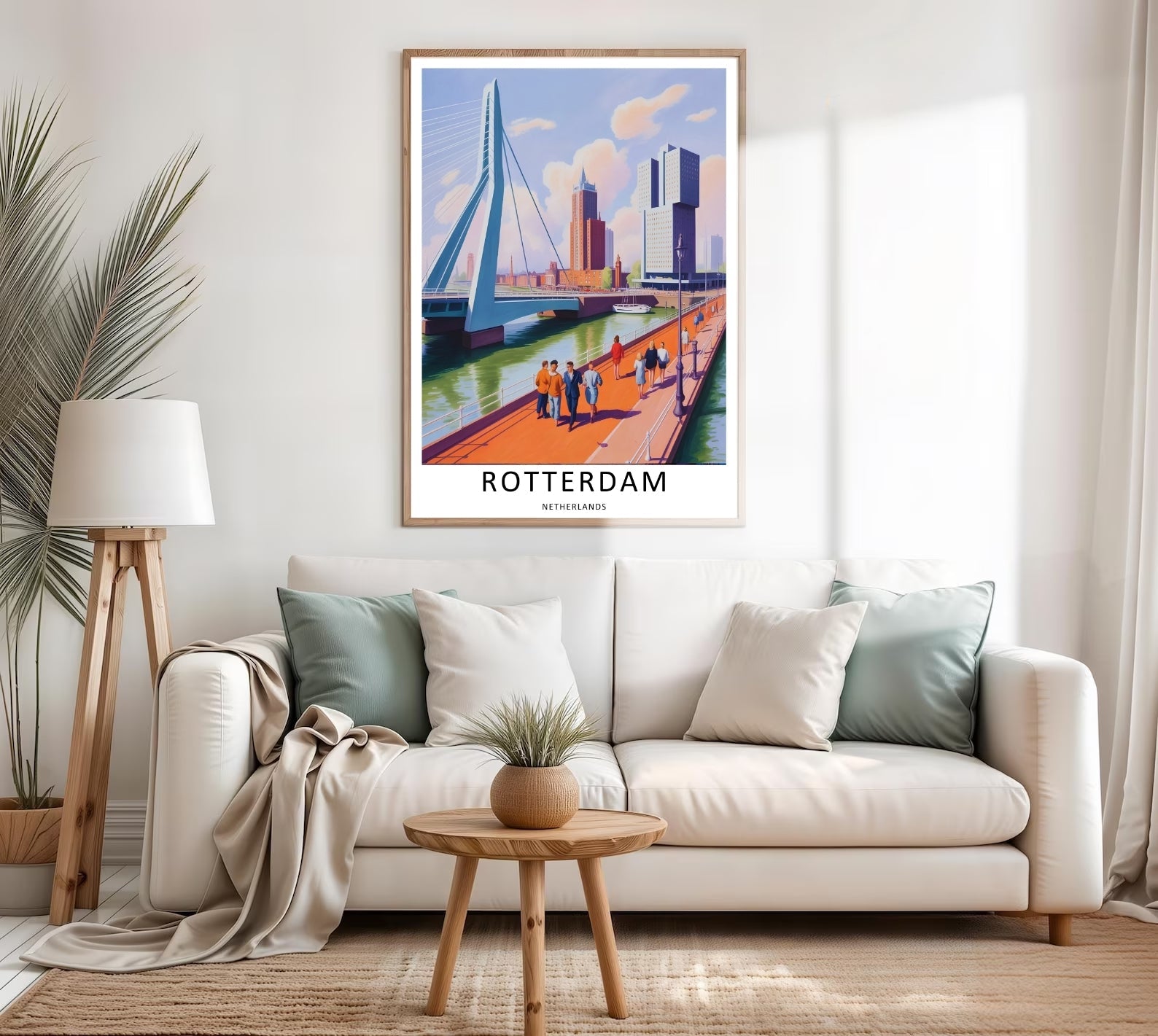 Rotterdam Art Print Boardwalk Promenade Skyline Travel Poster-4