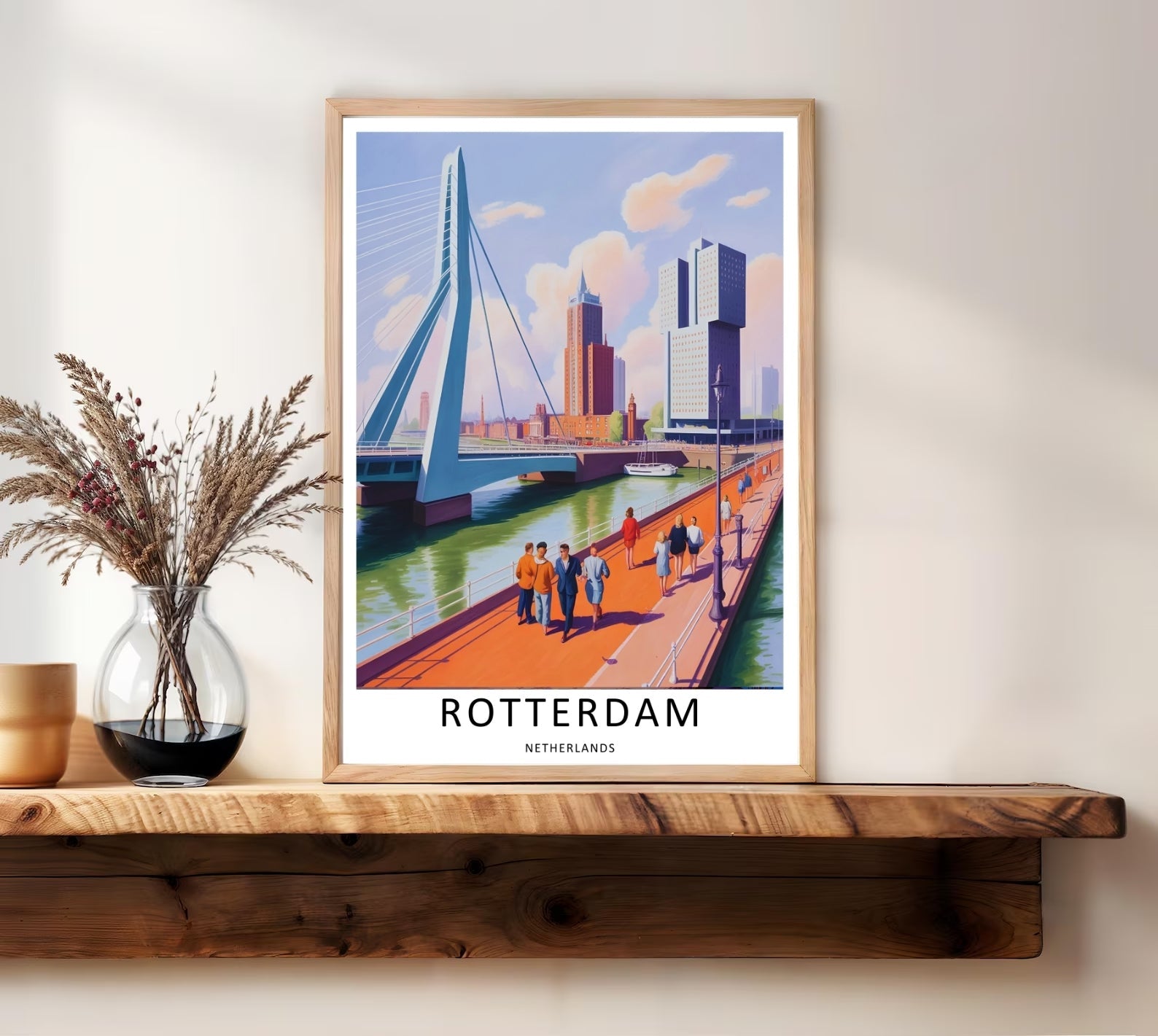 Rotterdam Art Print Boardwalk Promenade Skyline Travel Poster-3