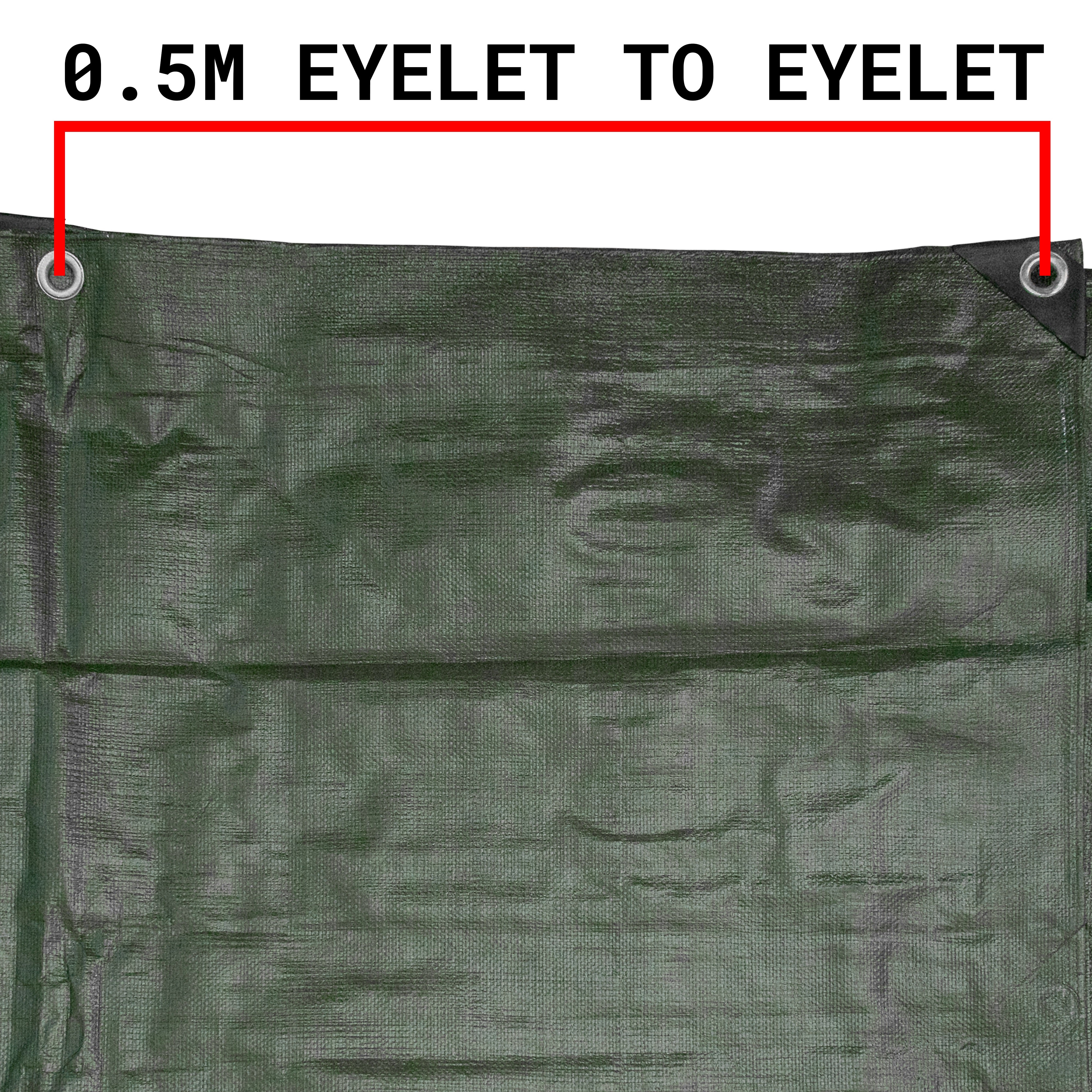 Green Brown L-Grade Tarpaulin 5m x 5m Outdoor Ground Sheet Heavy Duty Nylon Ties