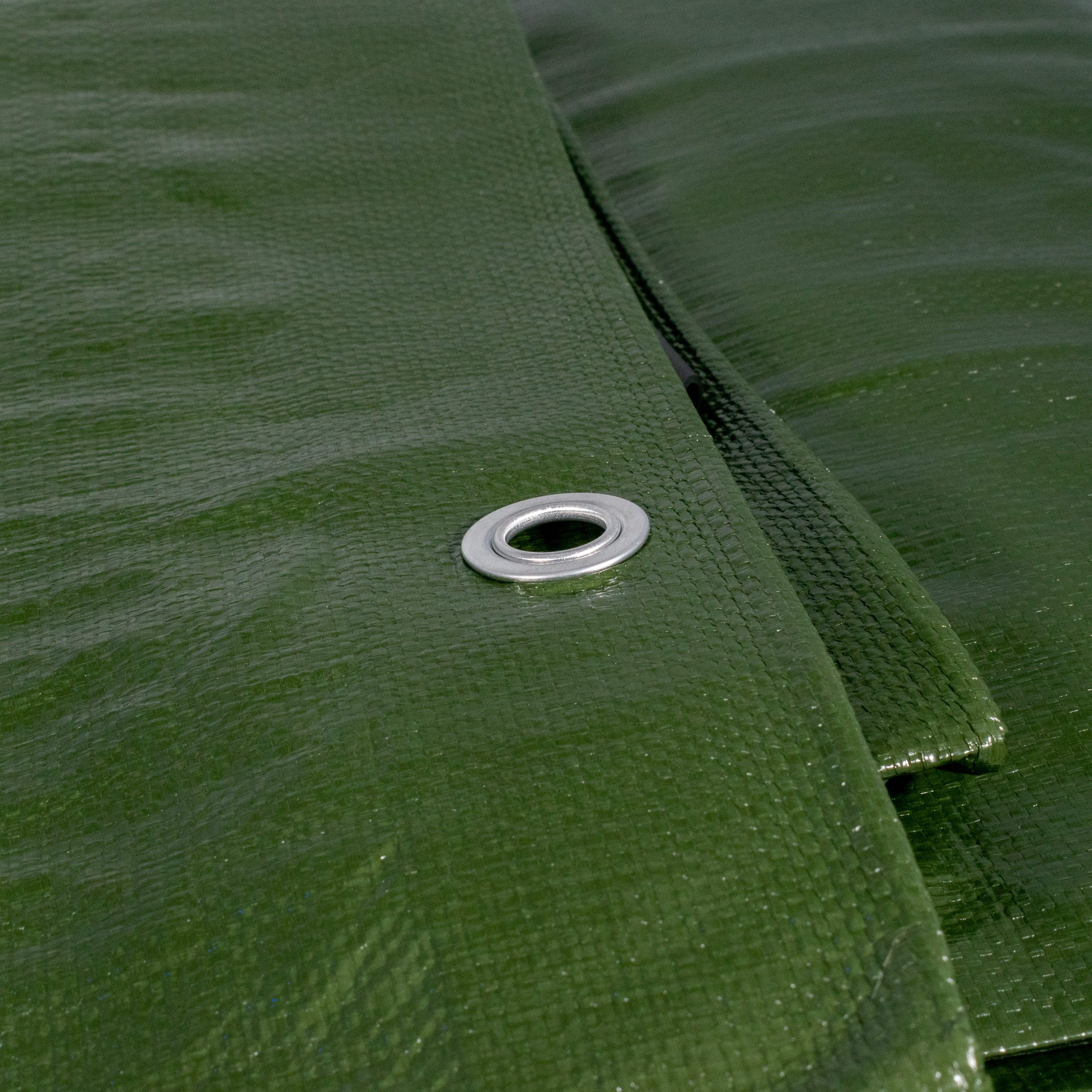 Green Brown L-Grade Tarpaulin 5m x 5m Outdoor Ground Sheet Heavy Duty Nylon Ties