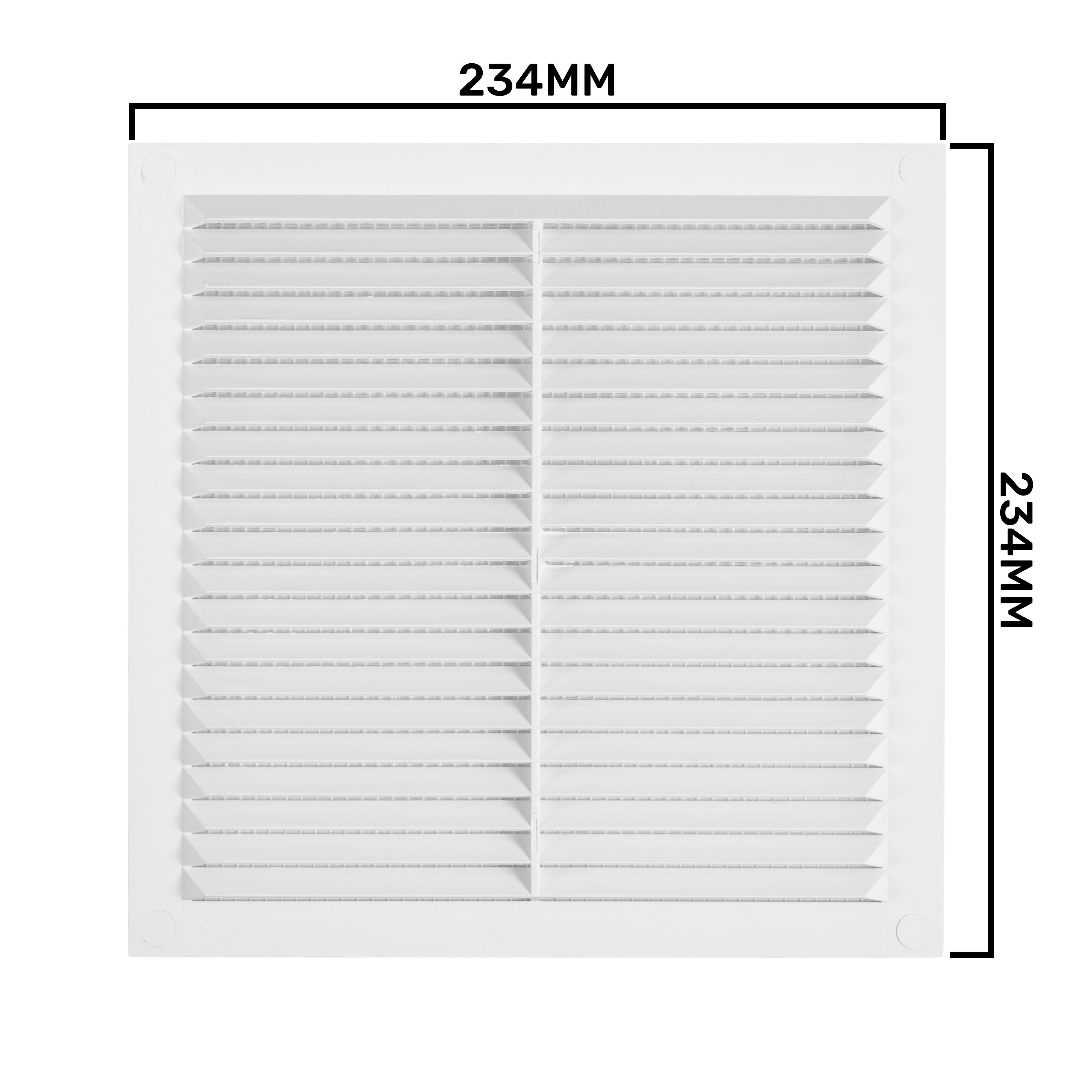 Louvre Vent D/235W 235mm X 235mm with Fly Screen for Home and Garden Use