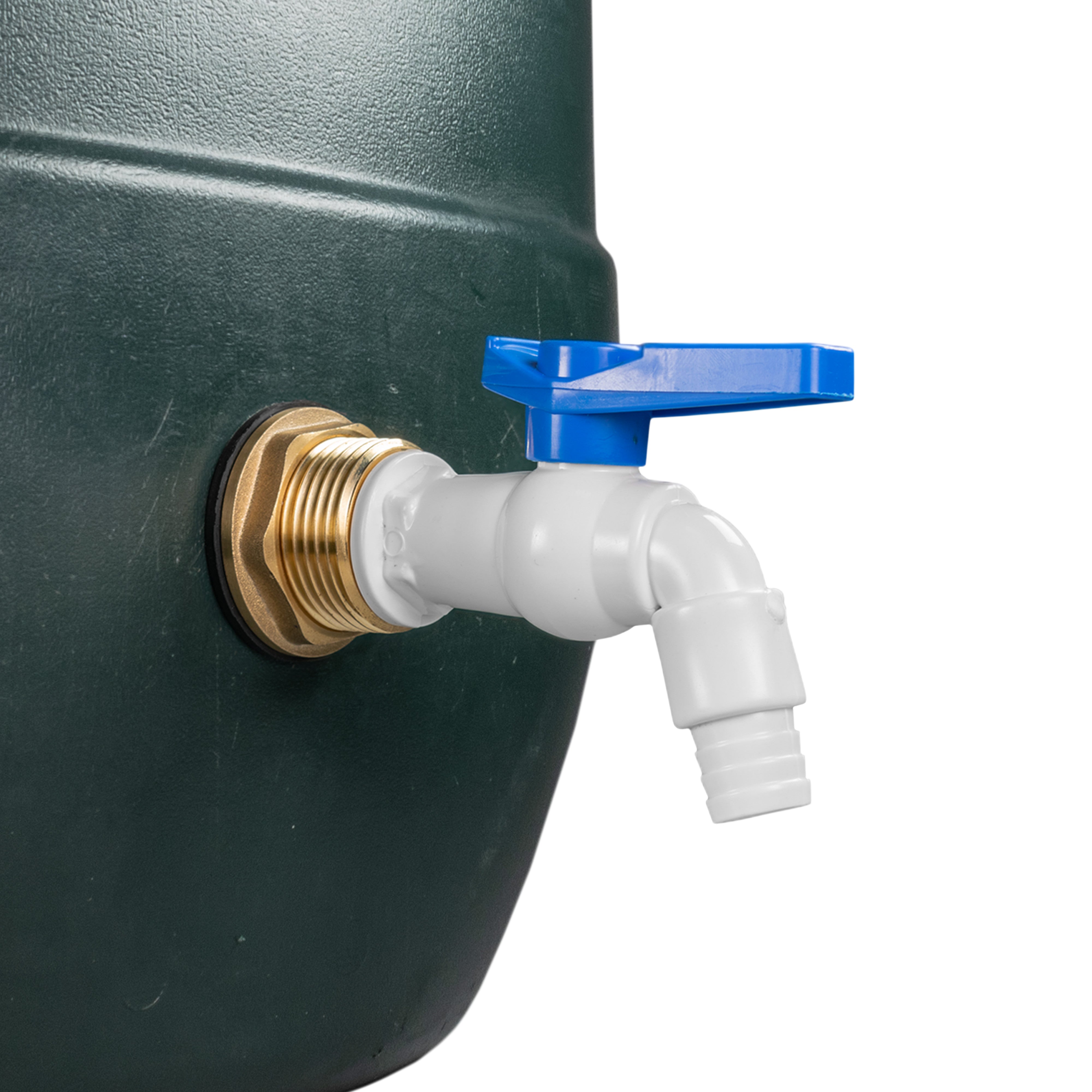 Water Butt Brass Kit 1in with White PVC Tap Hose Connector Set Hose Pipe Fitting