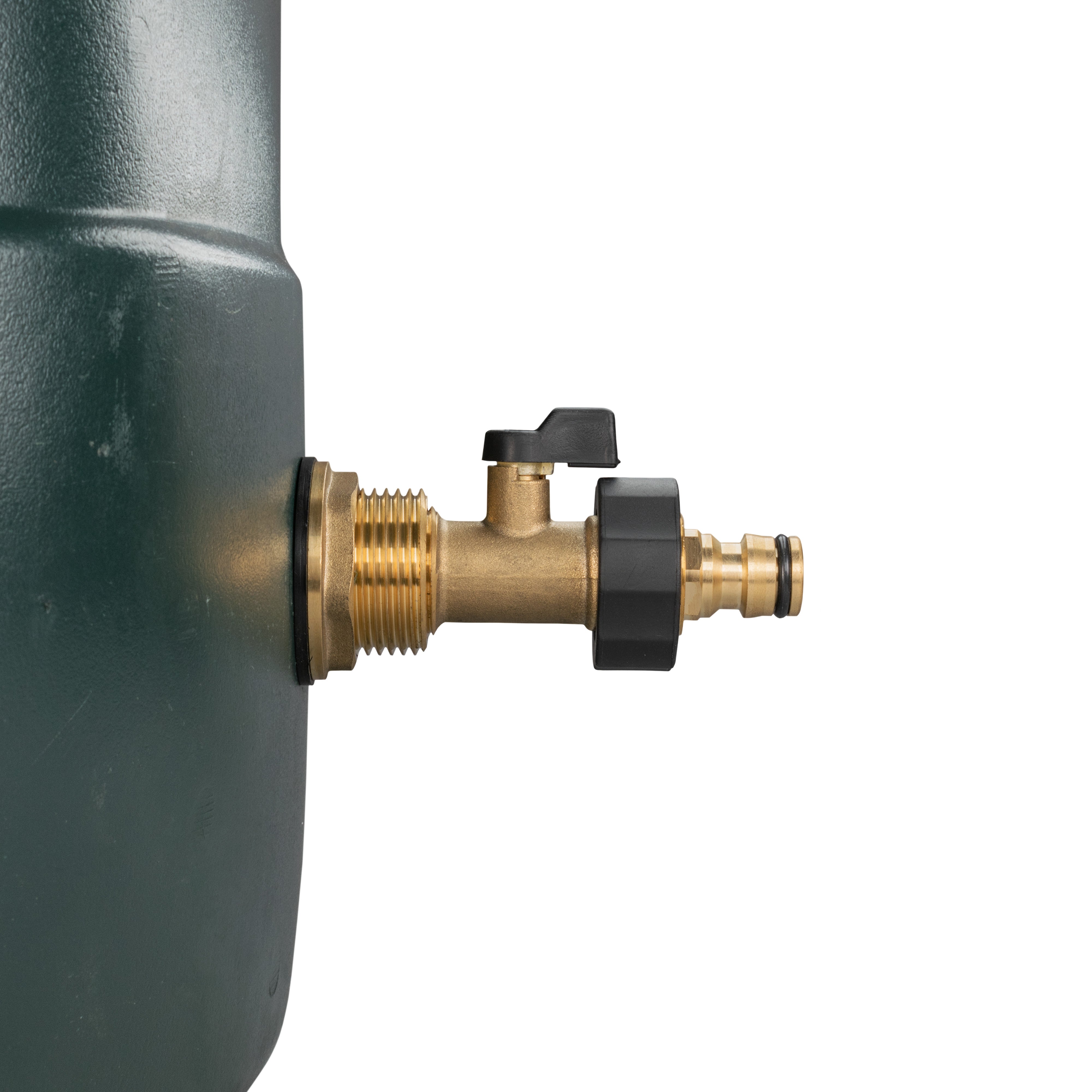 Water Butt Brass Kit 1in with Brass Valve + Quick Connect for Hose Connector Set