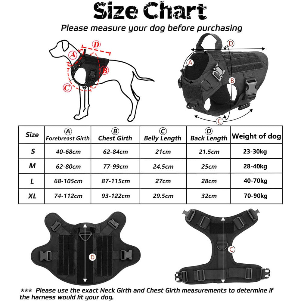 Military Large Dog Harness-3