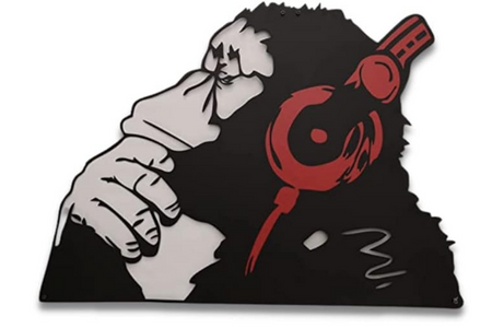 Monkey Patterned Metal Wall Hanger Suitable for All Walls 1.5mm Thick 75x55cm