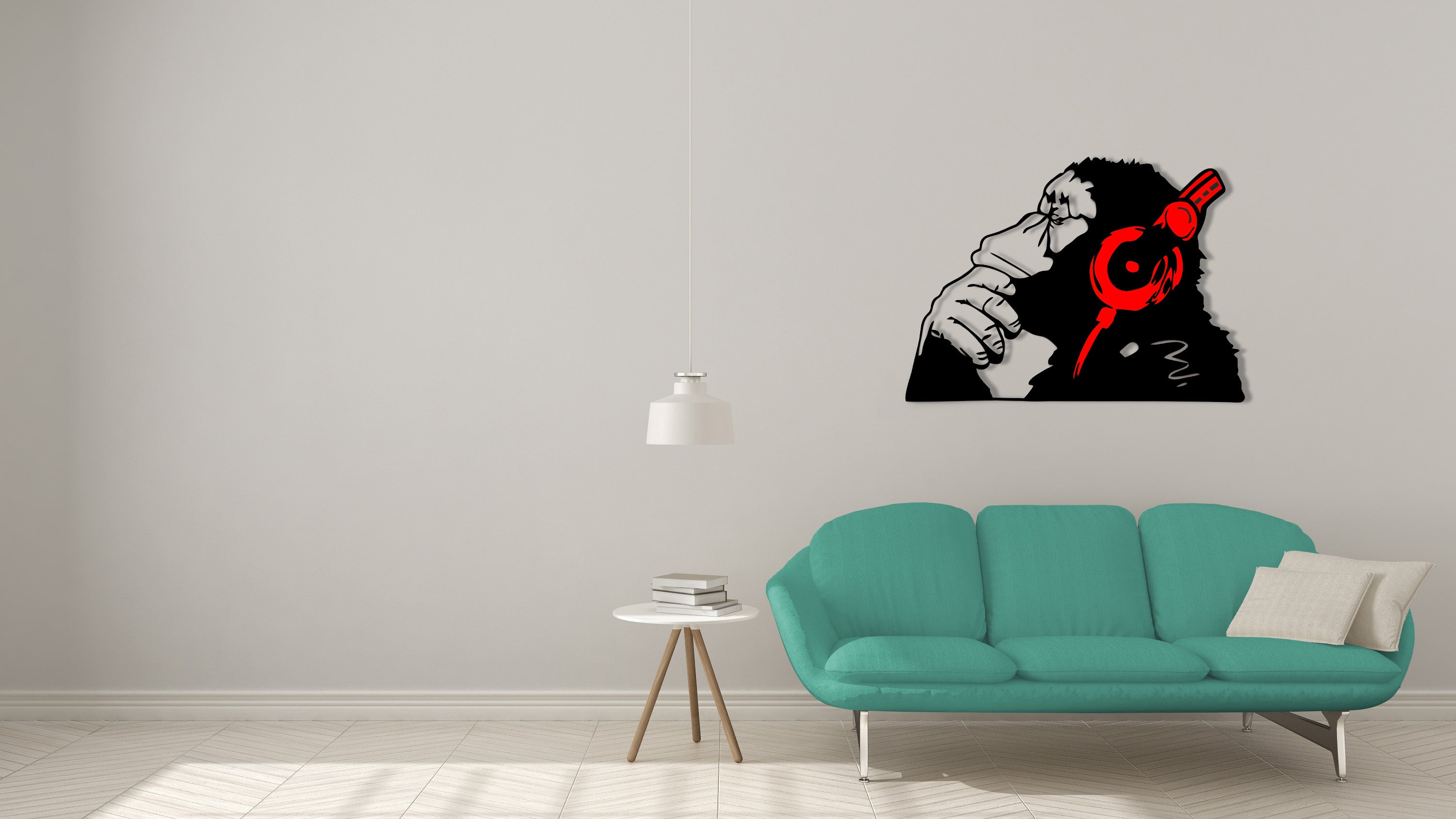 Monkey Patterned Metal Wall Hanger Suitable for All Walls 1.5mm Thick 75x55cm