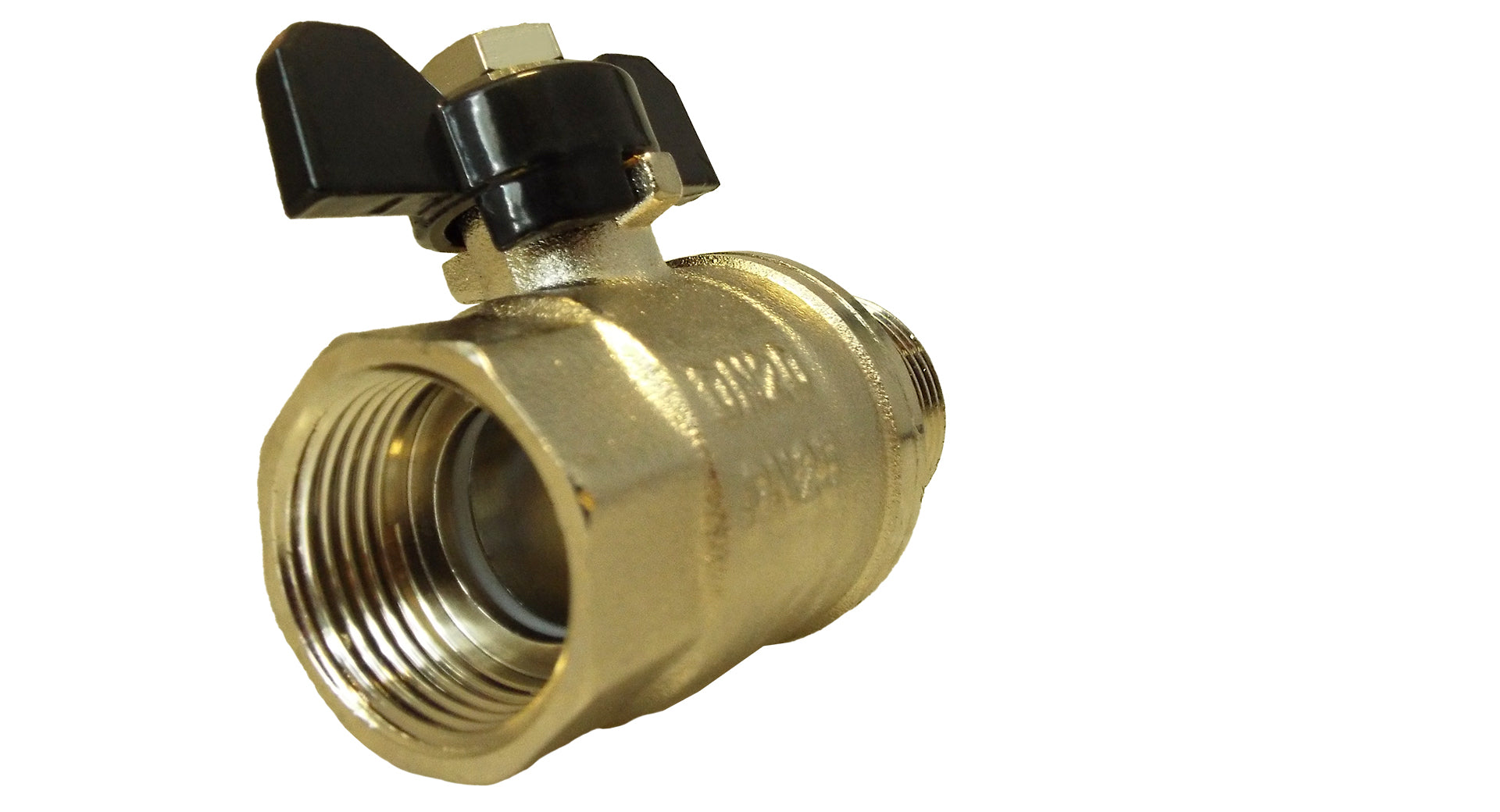 Brass Nickel-Plated Butterfly Valve 1/2in BSPM-F for Pipe and Water Fitting